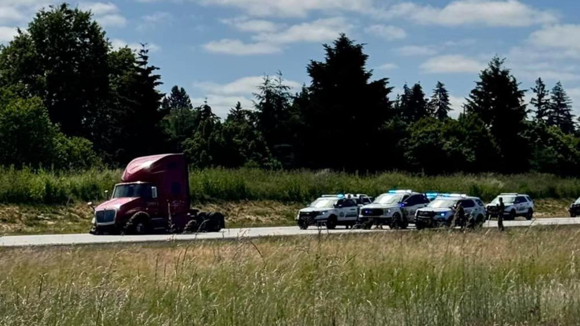 Suspect In Custody After Police Chase Stolen Semi From Portland To