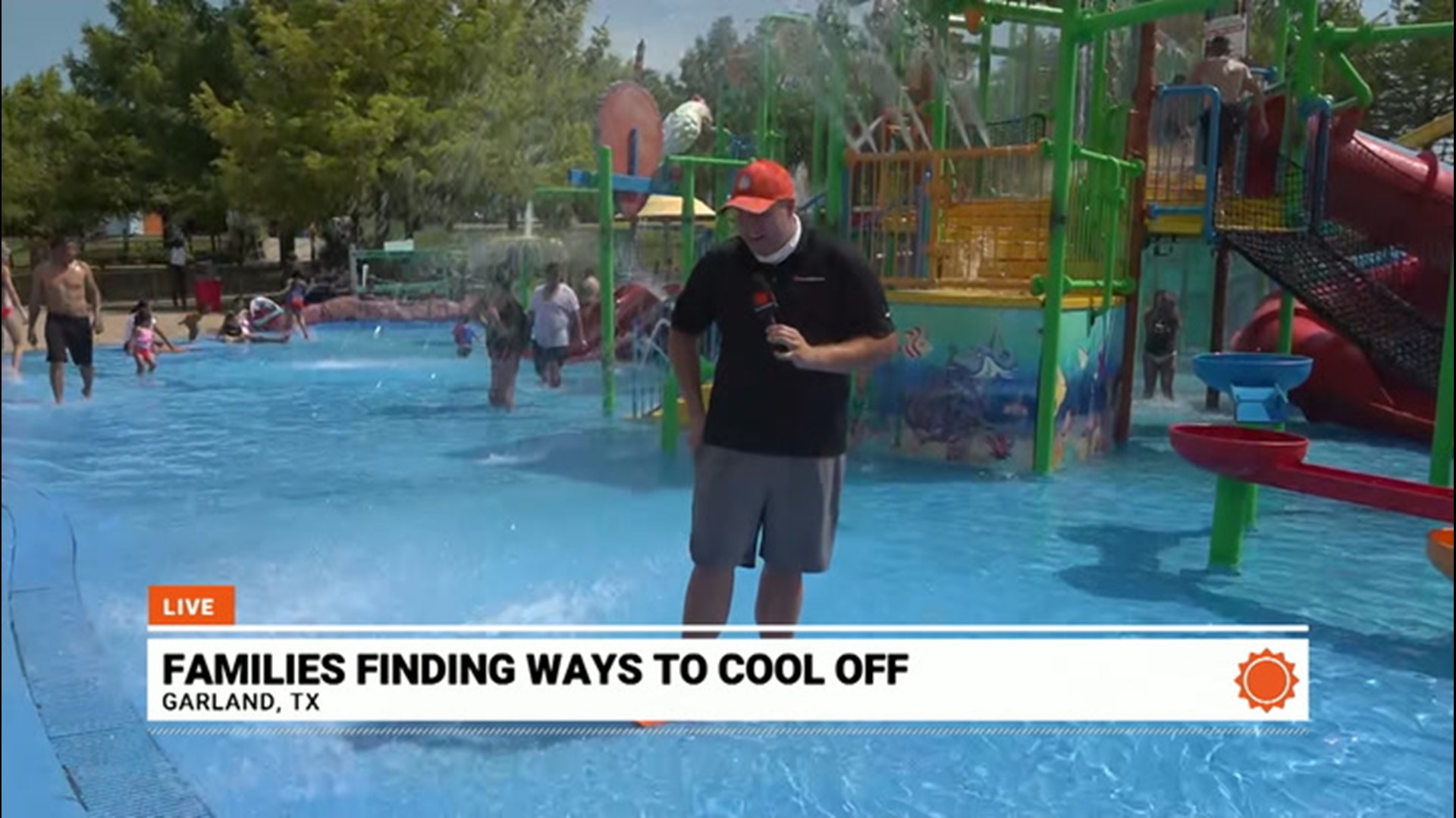 During the extreme heat in Garland, Texas, on July 13, AccuWeather's Bill Wadell was live, trying to keep cool himself.