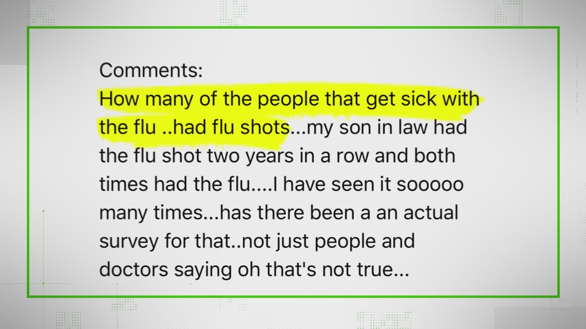 A viewer asked VERIFY whether the government tracks how many people have the flu shot but still get sick.