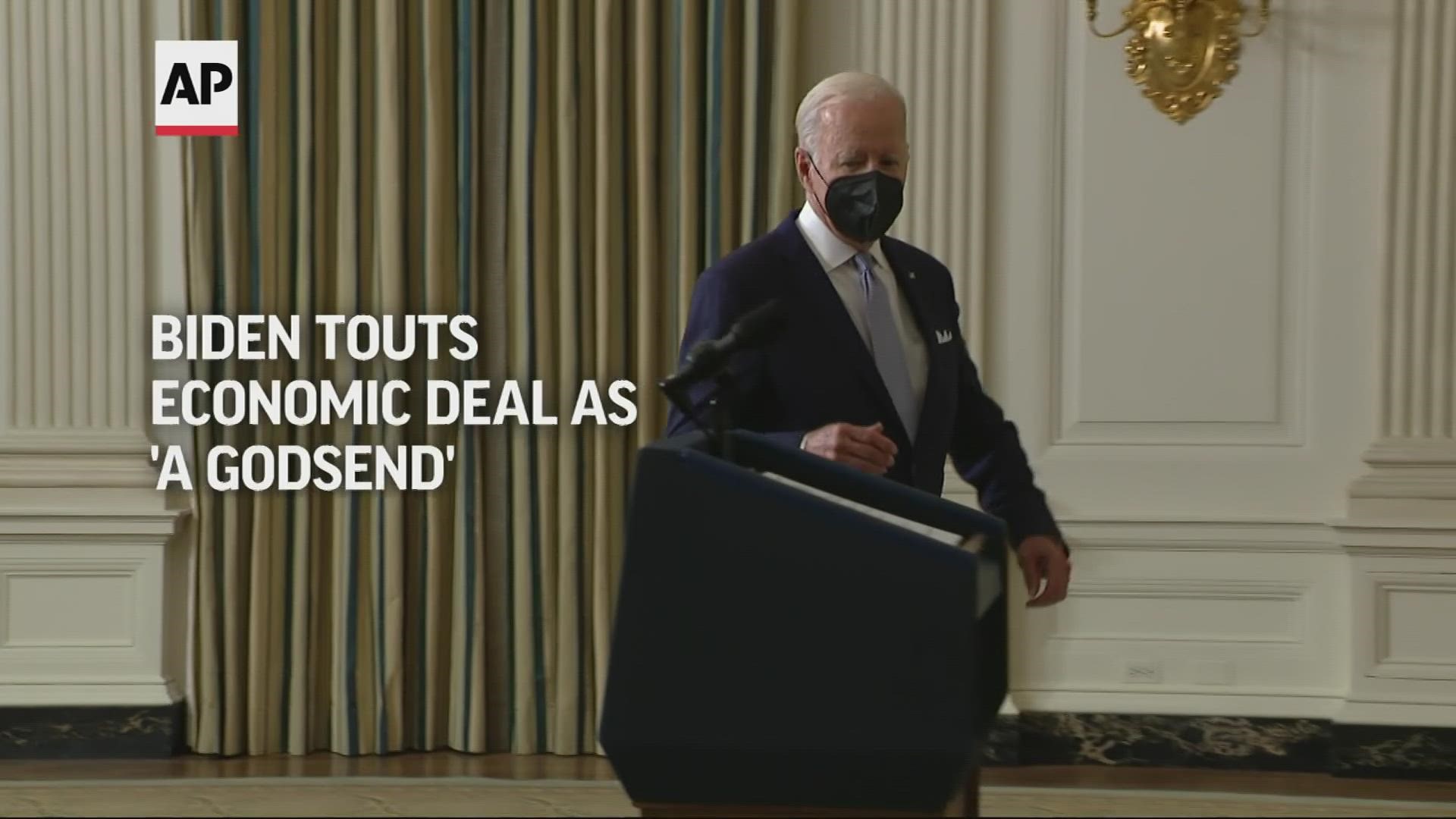 Biden declared his support Thursday for the "historic" inflation-fighting agreement struck by Senate Majority Leader Chuck Schumer and Democratic Sen. Joe Manchin.