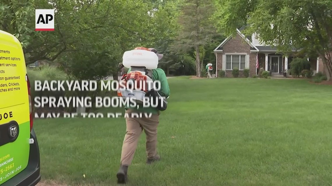 Mosquito spraying booms, but may be too deadly