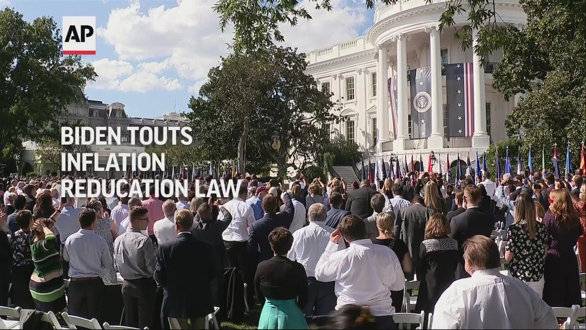 President Joe Biden gathered a crowd at the White House to celebrate last month’s passage of the Inflation Reduction Act.