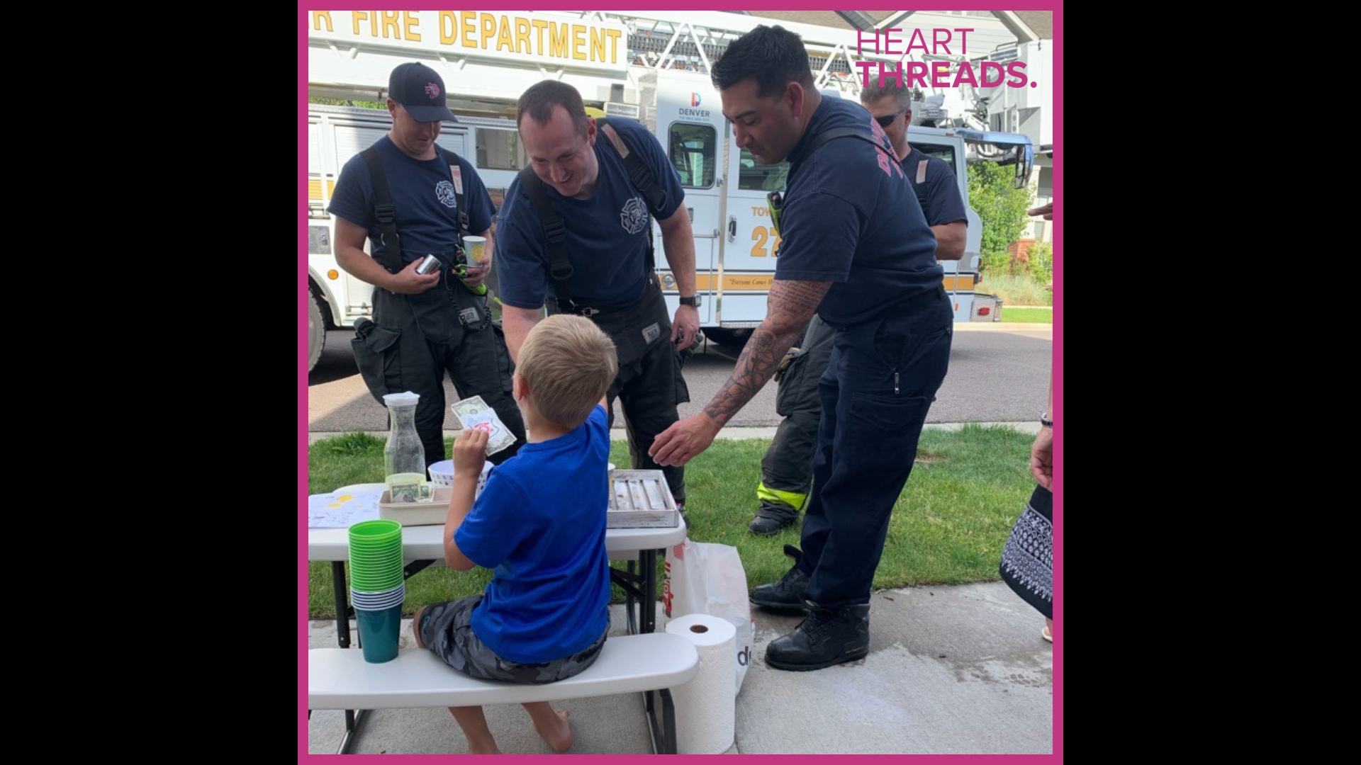 6-year-old Brady and his father always wanted to open a lemonade stand together. But when his dad passed away, Brady decided to open the stand on his own. Thanks to community members like firefighters and police, the stand was a great success.