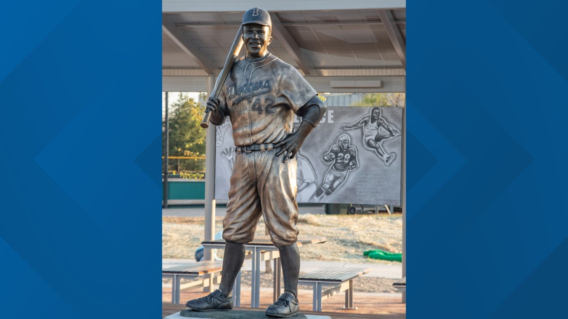 Burned Remnants Of Stolen Jackie Robinson Statue Found In Kansas | Kgw.com