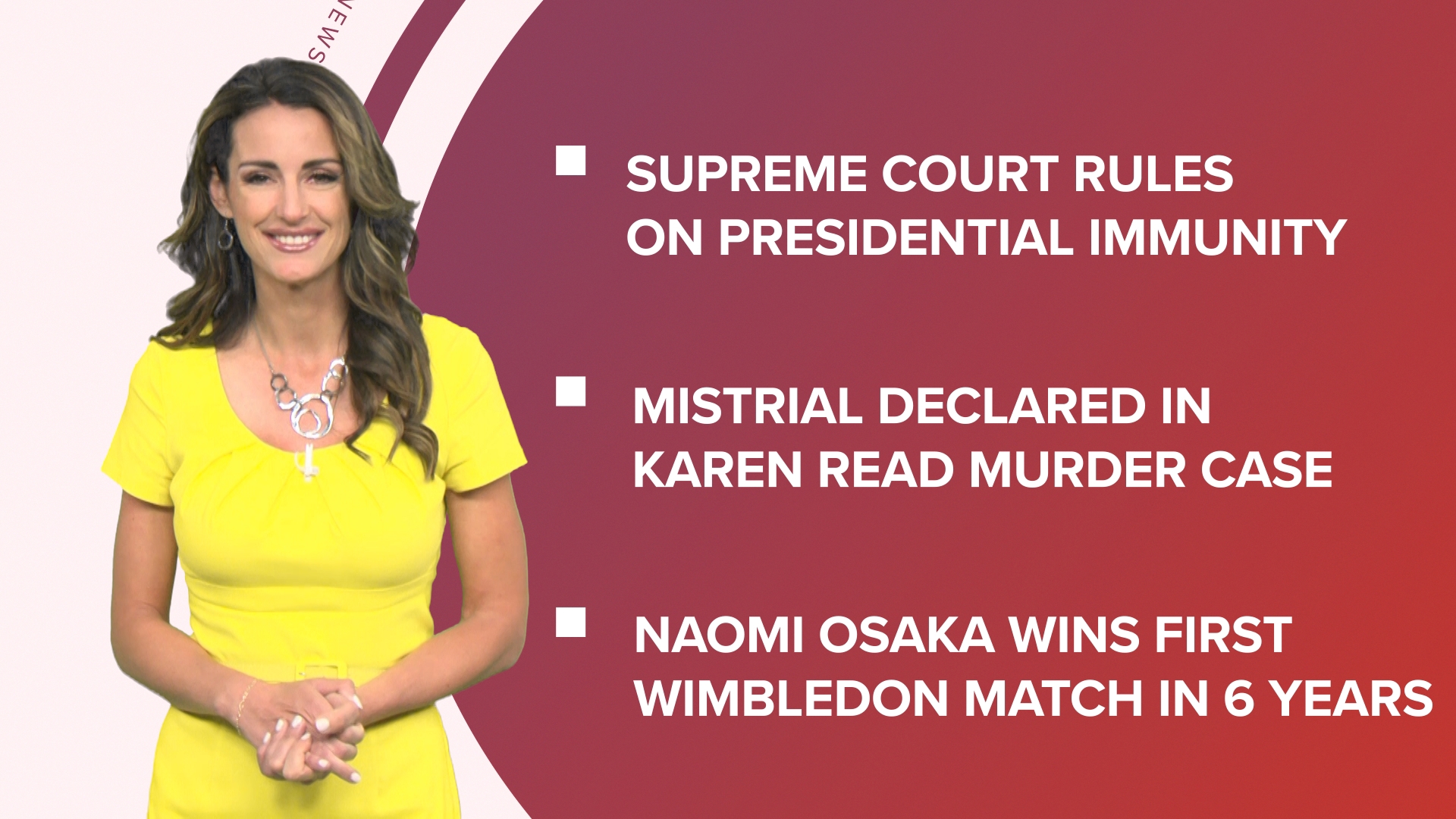 A look at what is happening in the news from Supreme Court ruling on presidential immunity to firework safety amid fire risks and Wimbledon updates.