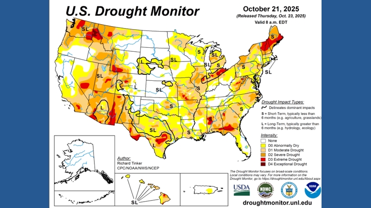 New drought maps show major shifts in conditions across the US | kgw.com