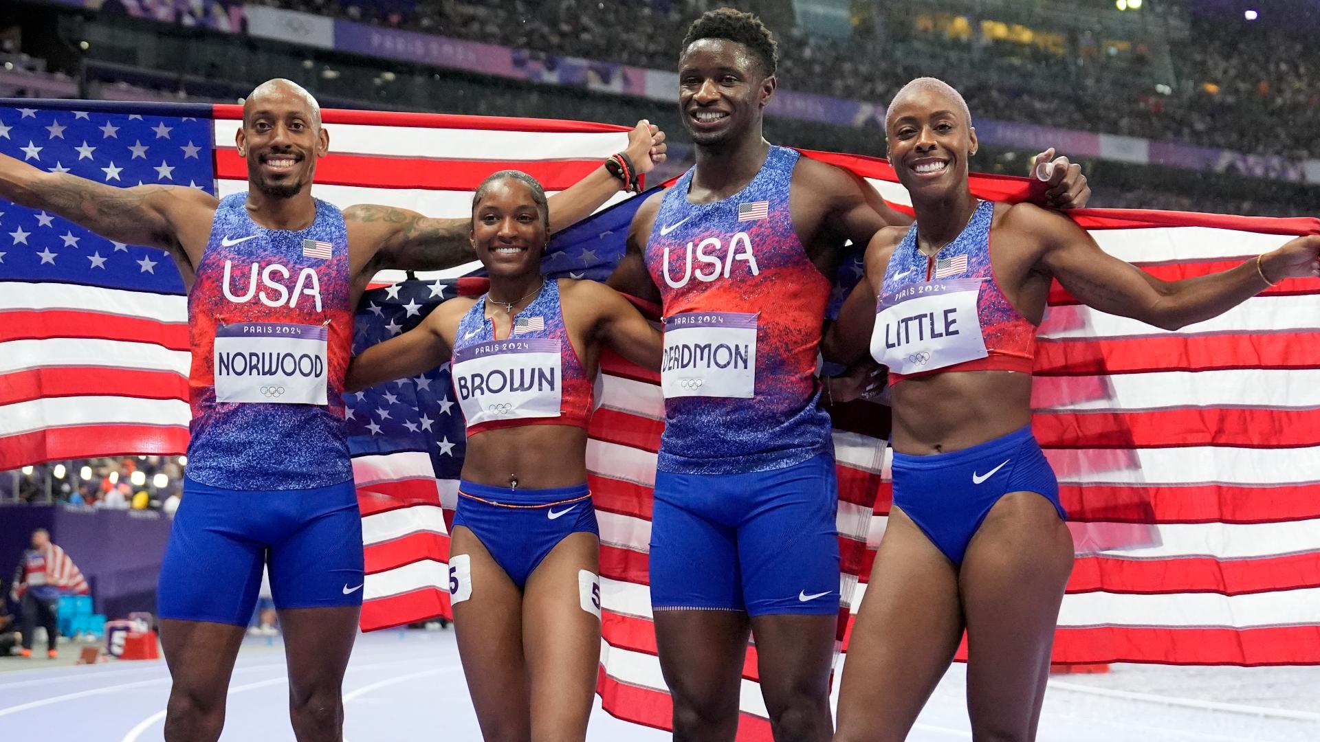 Day after world record run, US gets silver in 4x400 mixed relay