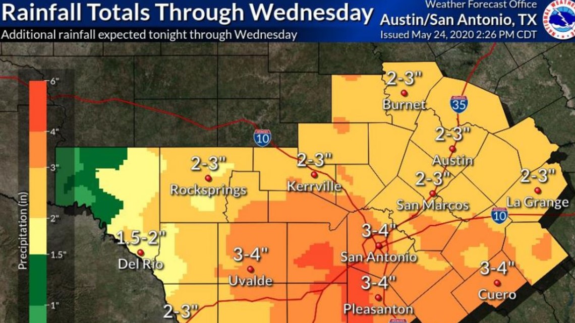 San Antonio saw more than 4 inches of rain during severe weather Sunday