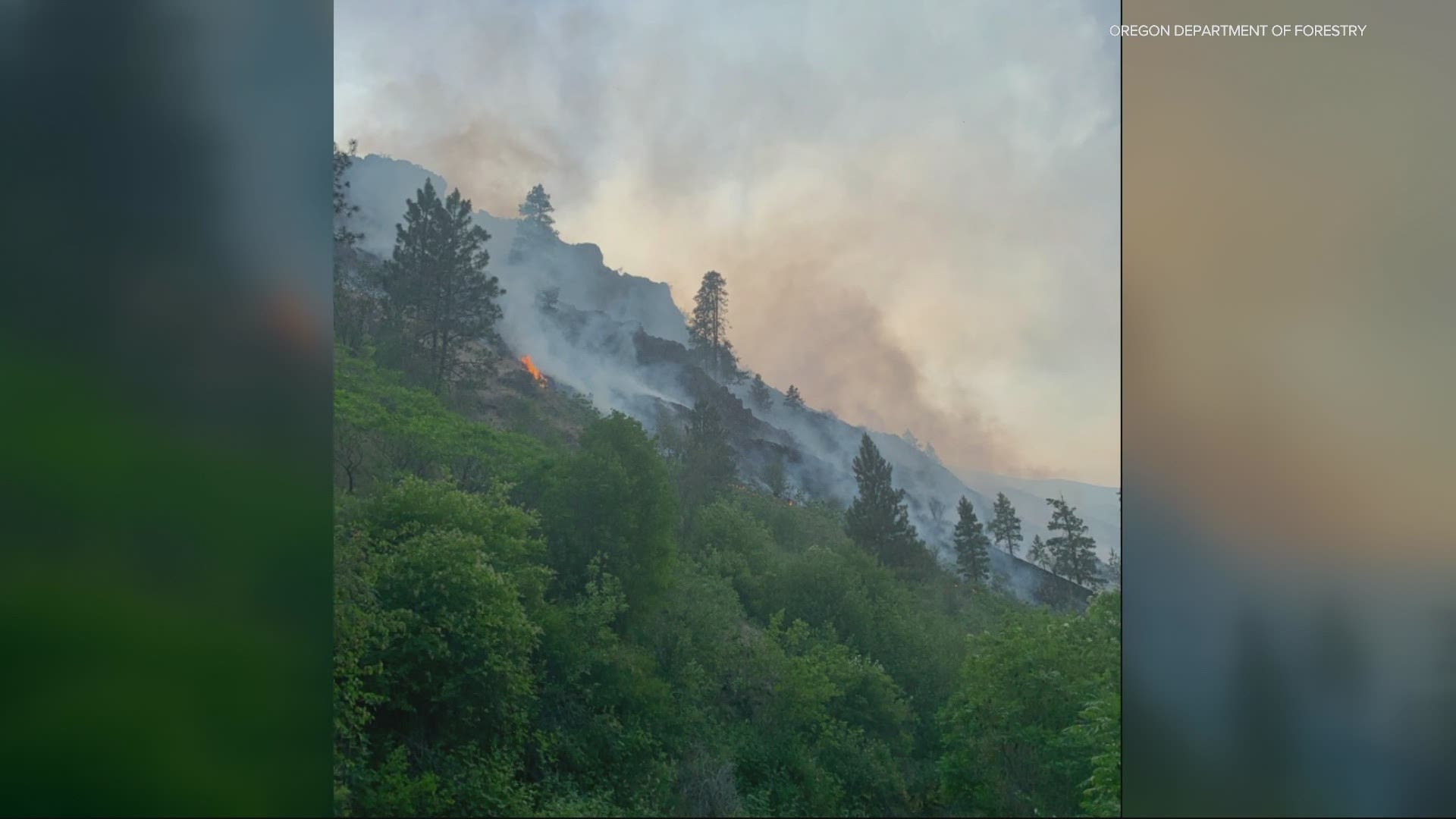 Officials are working to fight the fire in the Joseph Canyon but the rough terrain and winds have made it difficult.