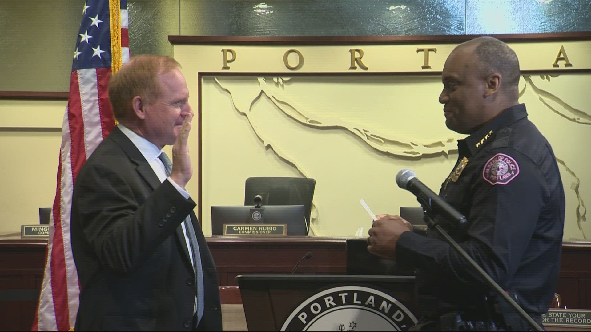 Day was sworn in Wednesday morning and will serve as interim chief until some point in 2025. His predecessor, Chuck Lovell, administered the oath of office.