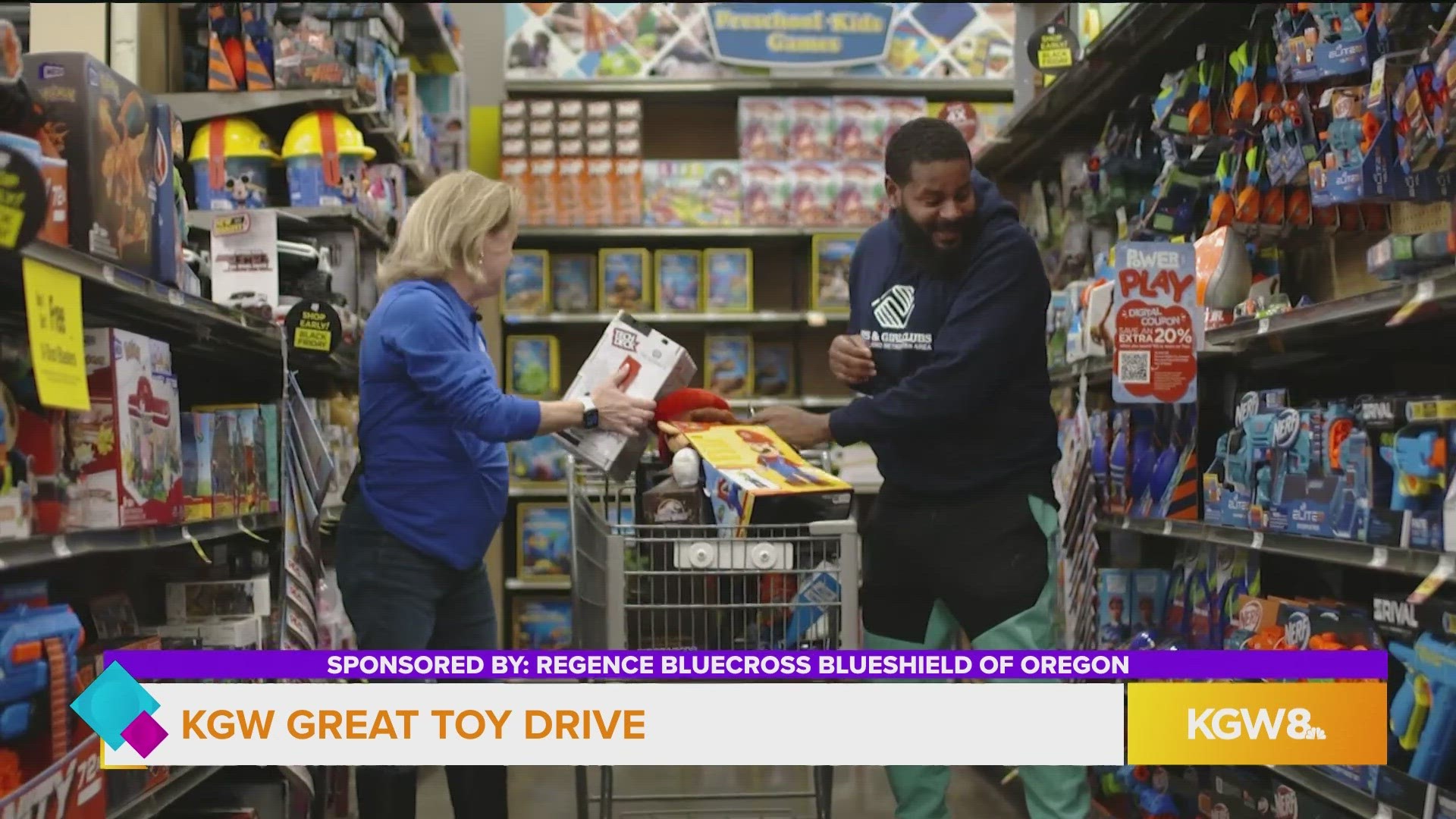 Regence presents Boys & Girls Clubs toys for the KGW Great Toy Drive