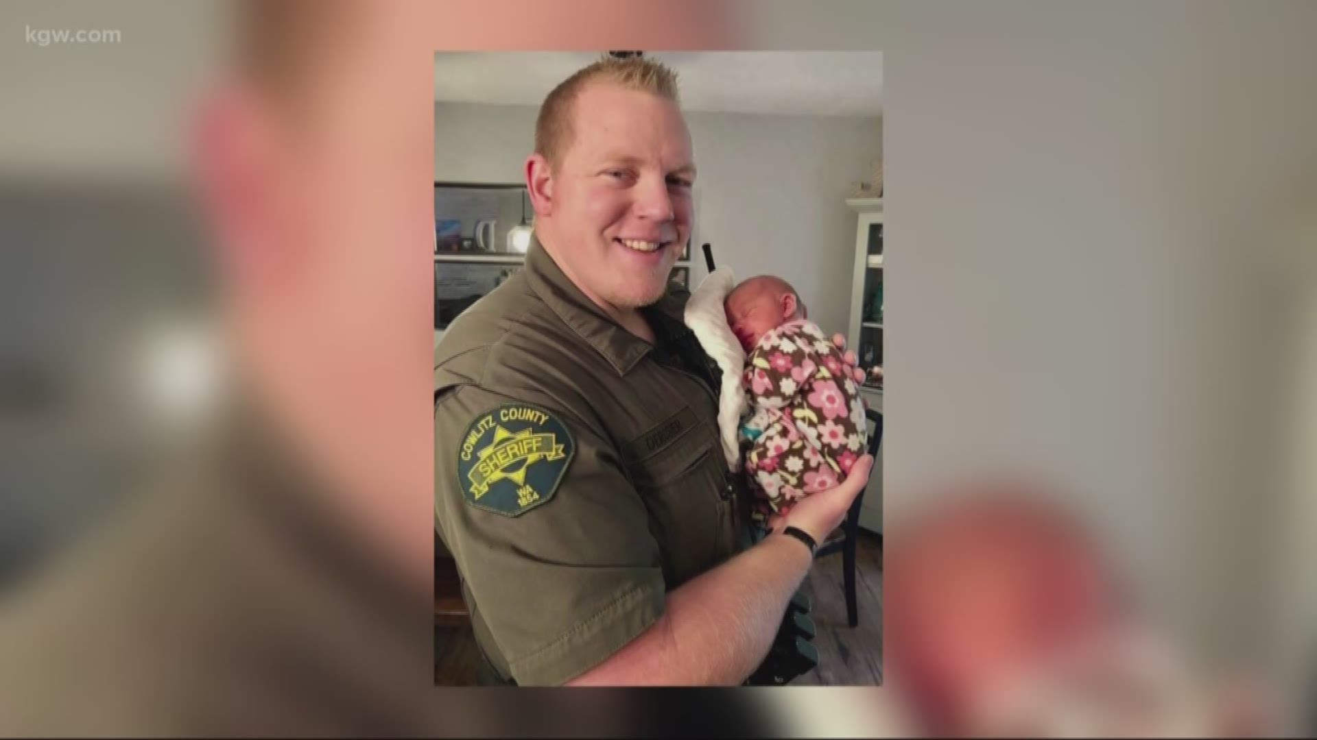 Law enforcement authories held a press conference at noon April 15, 2019 and offered more details on the shooting death of Cowlitz County deputy Justin Rosiers.
