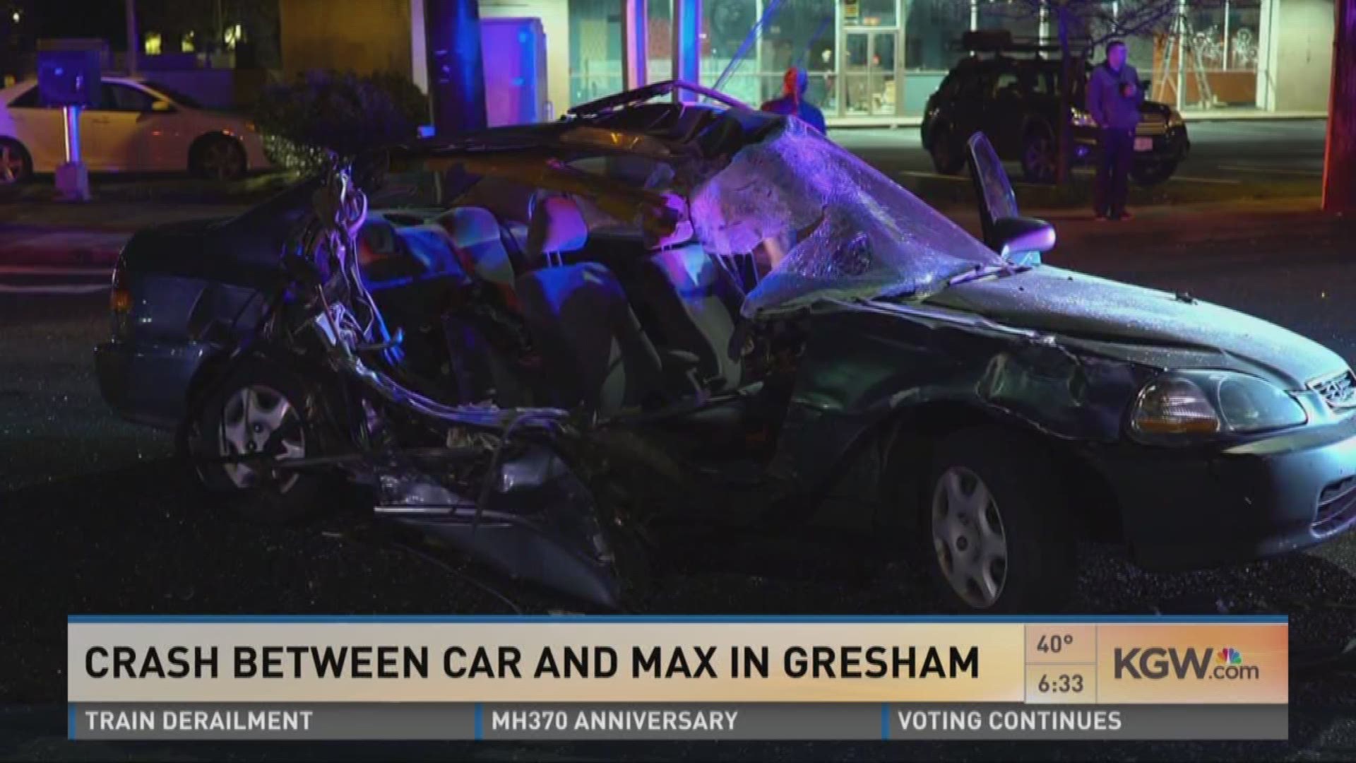 MAX train collides with car in Gresham