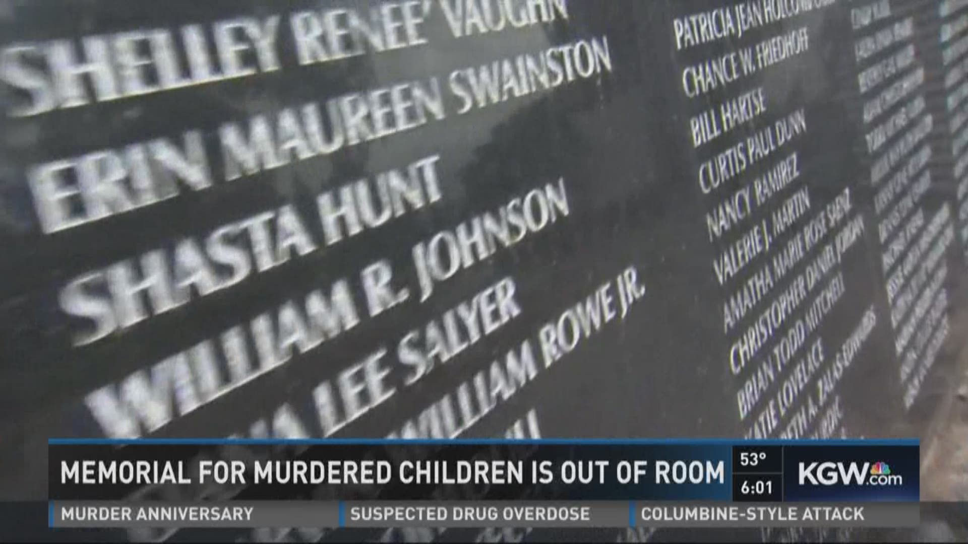 Wall of killed children is out of room