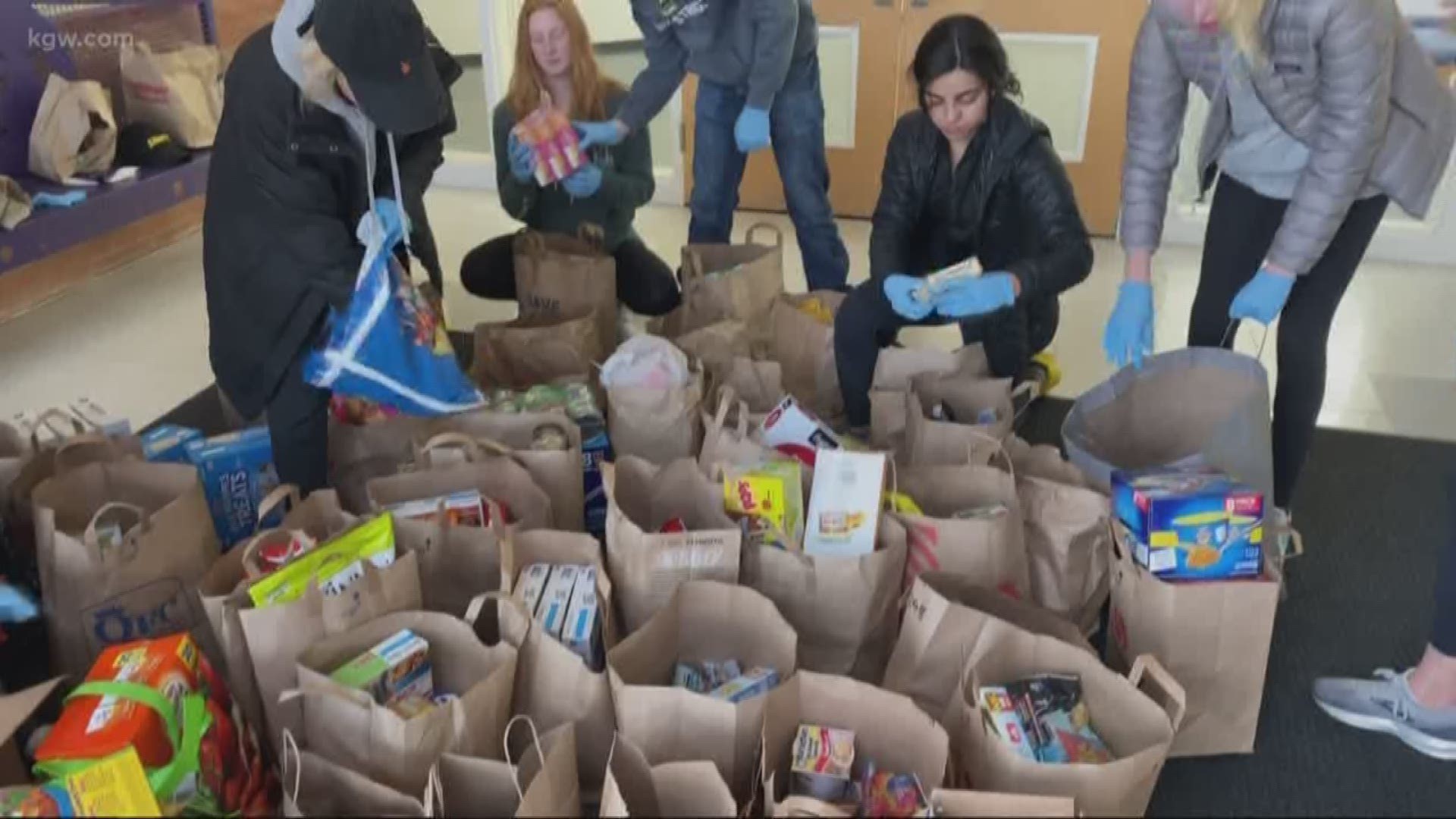 Sunset High School students are donating food to those in need during the pandemic.