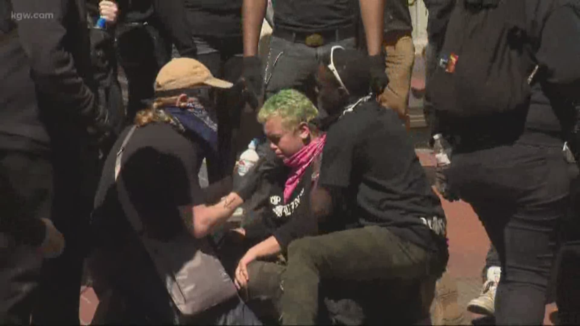 Portland police discussed the violent dueling protests that happened over the weekend.