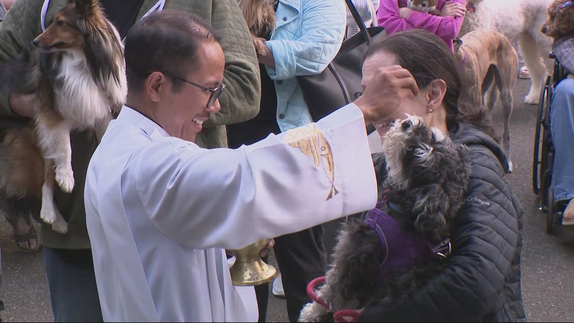 The Grotto in Northeast Portland held its 40th annual 'Blessing of the Animals' on Sunday. The event recognizes the joy that animals bring to people's lives.