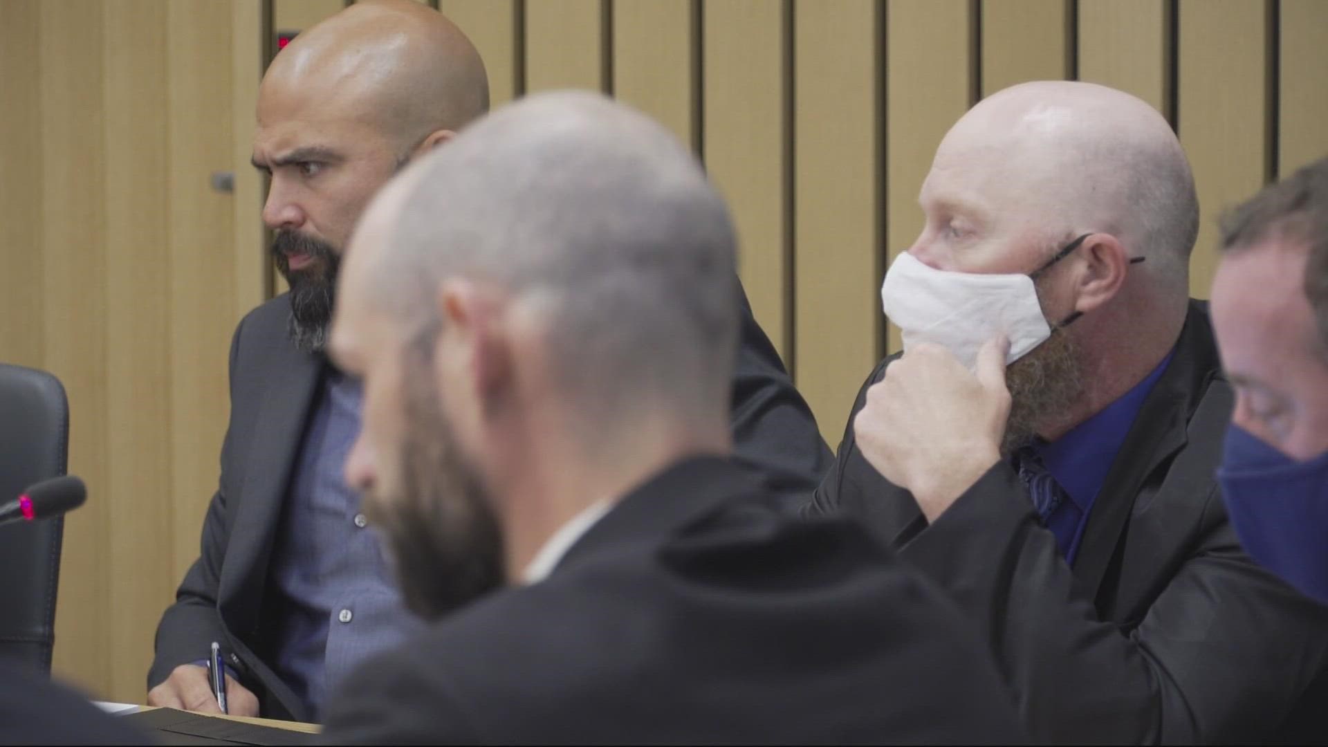 Joey Gibson, Mackenzie Lewis and Russell Schultz are on trial for felony riot in connection to a 2019 brawl with antifa members.