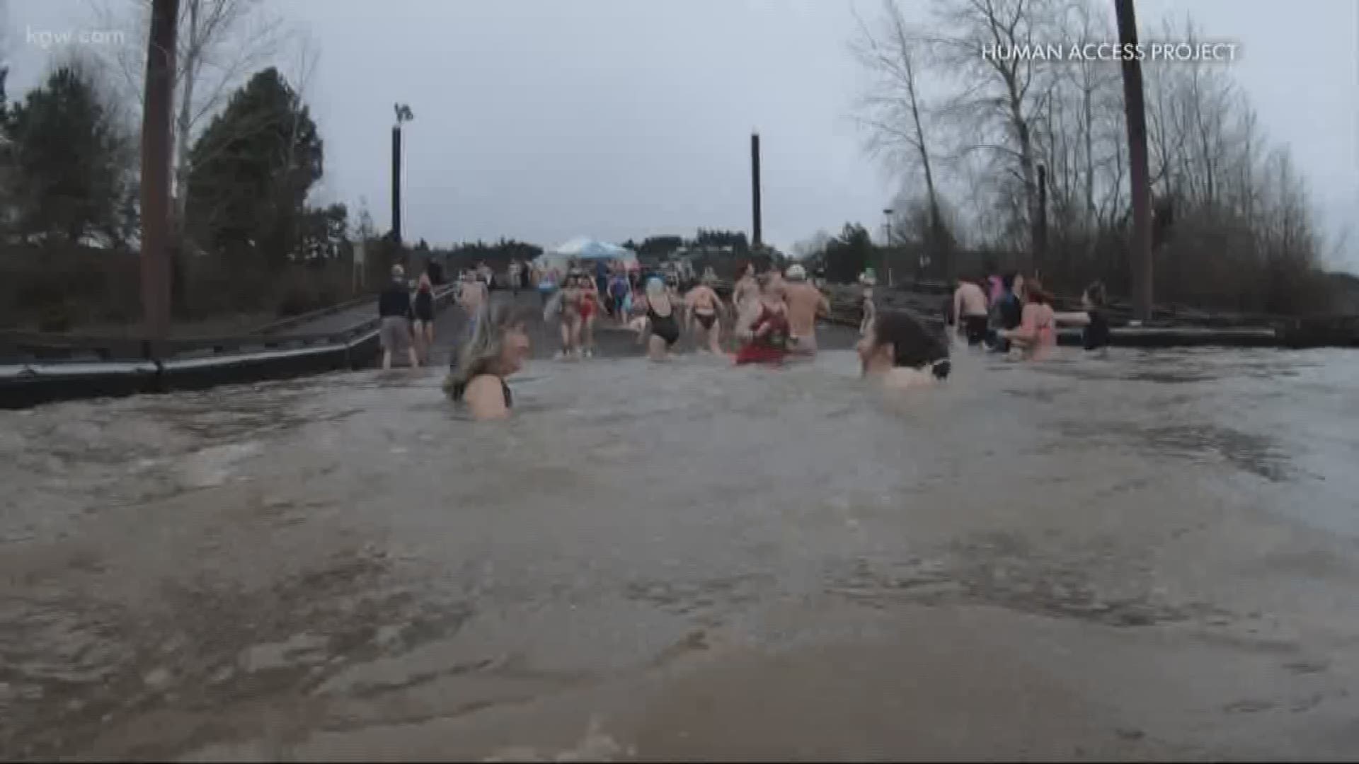 The “Valentine’s Day Dip” celebrates the Willamette River.