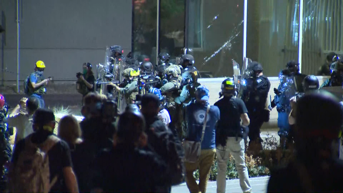 Portland Protests Police declare riot at ICE building