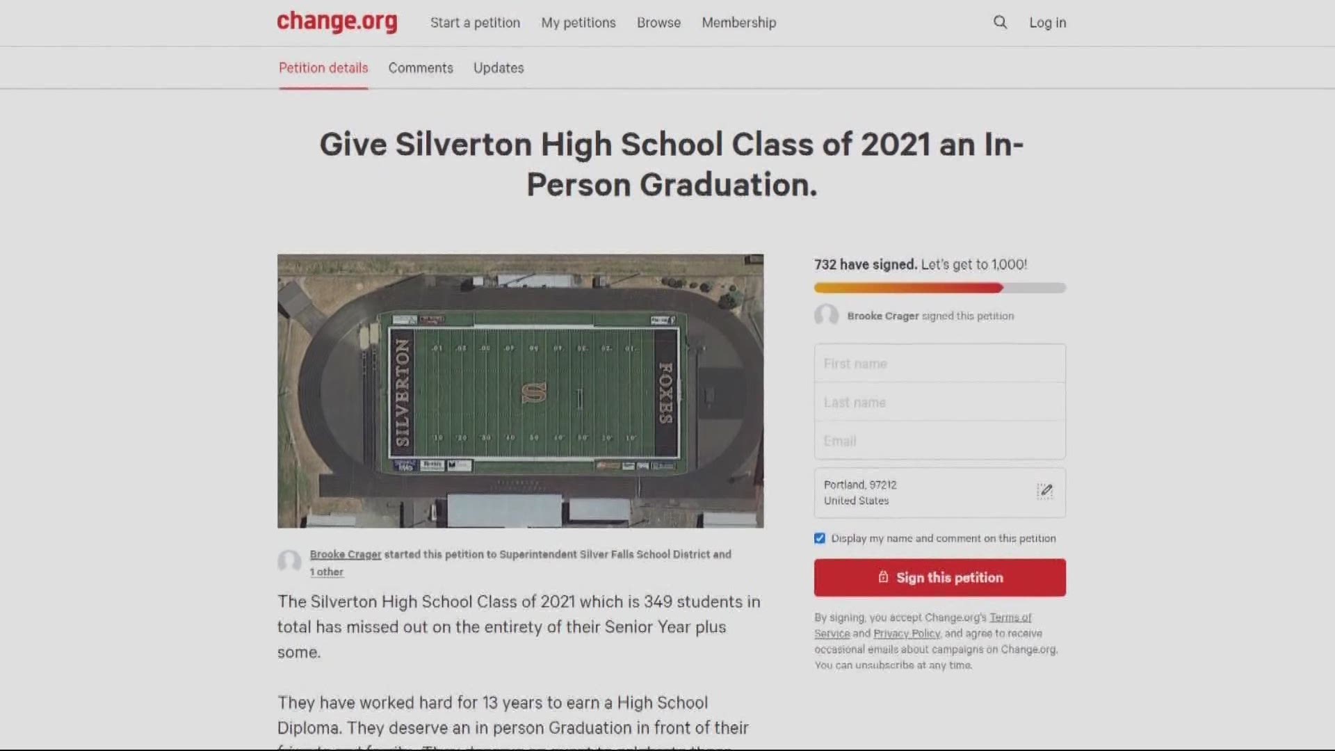 Parents in the Silverton school district have been petitioning for an in-person graduation for high school seniors. Today the district responded.