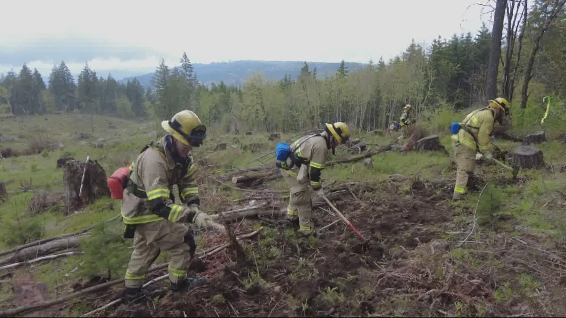Firefighters have been training for more than a month to learn what they'll be up against if and when wildfires break out this summer.