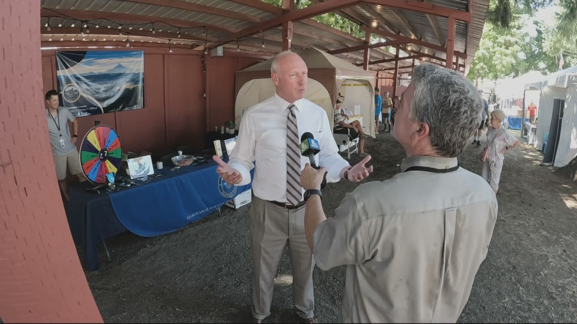 DA John Wentworth is at the county fair handing out the blue Deterra pouches. They are designed to destroy potentially dangerous drugs.