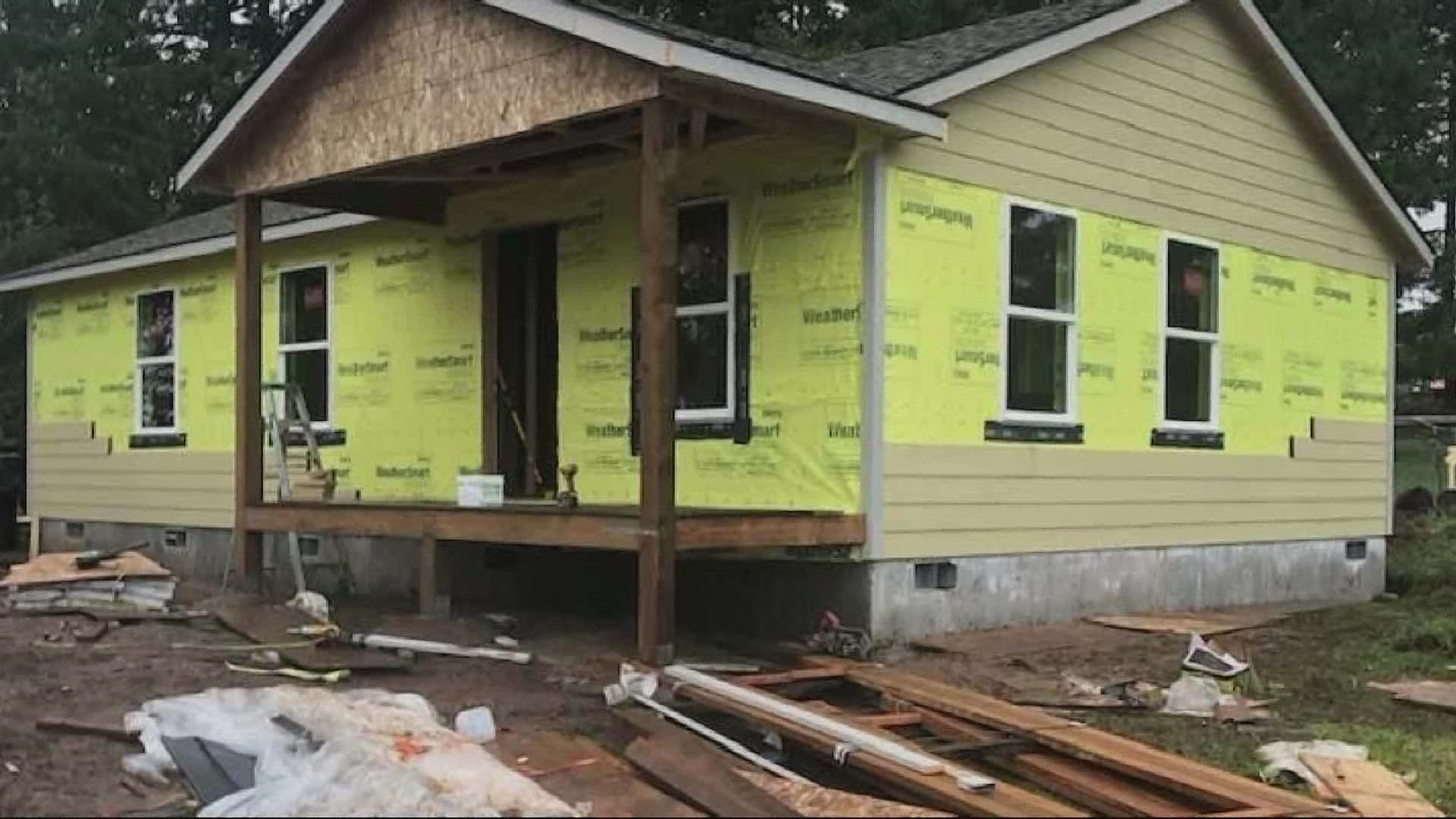 The Clackamas County Long Term Recovery Group is funded by businesses and nonprofits. So far it has rebuilt two homes and is finishing a third.