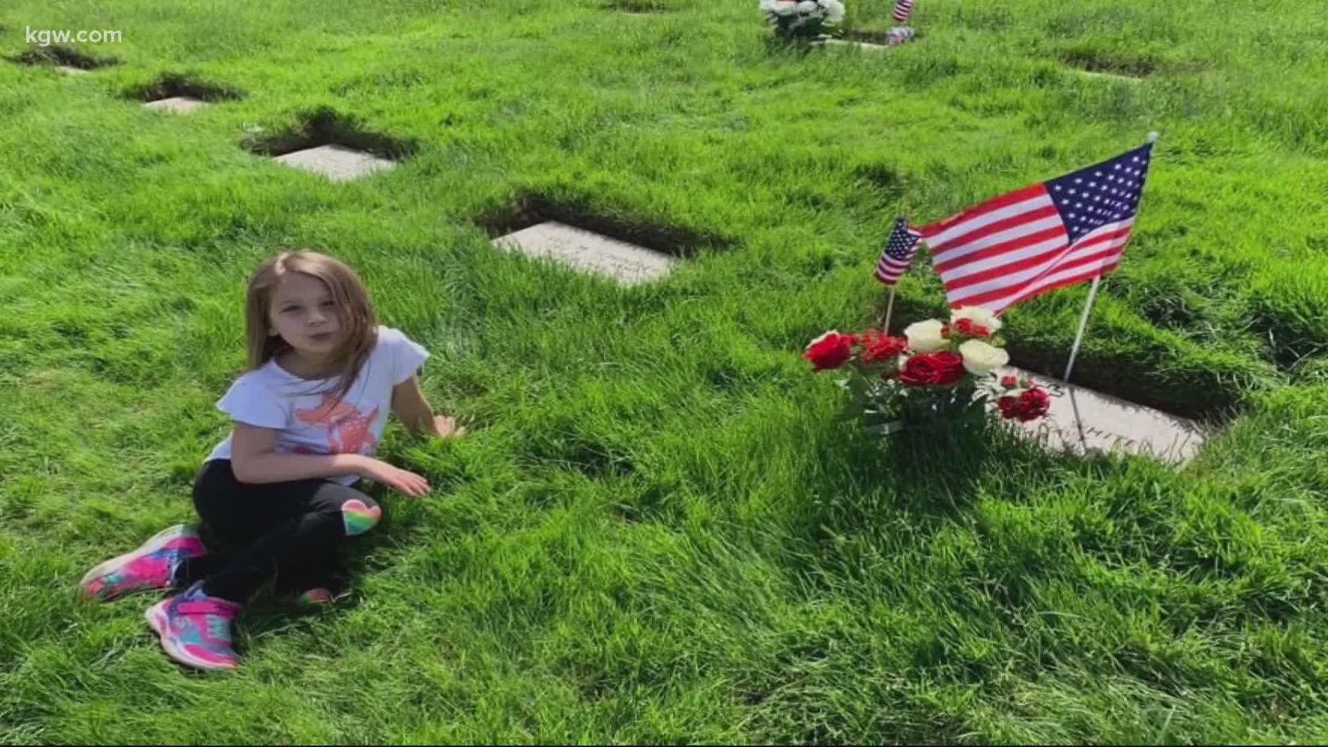 The Stewart family placed nearly 3,000 flags at Willamette National Cemetery in honor of fallen veterans.
