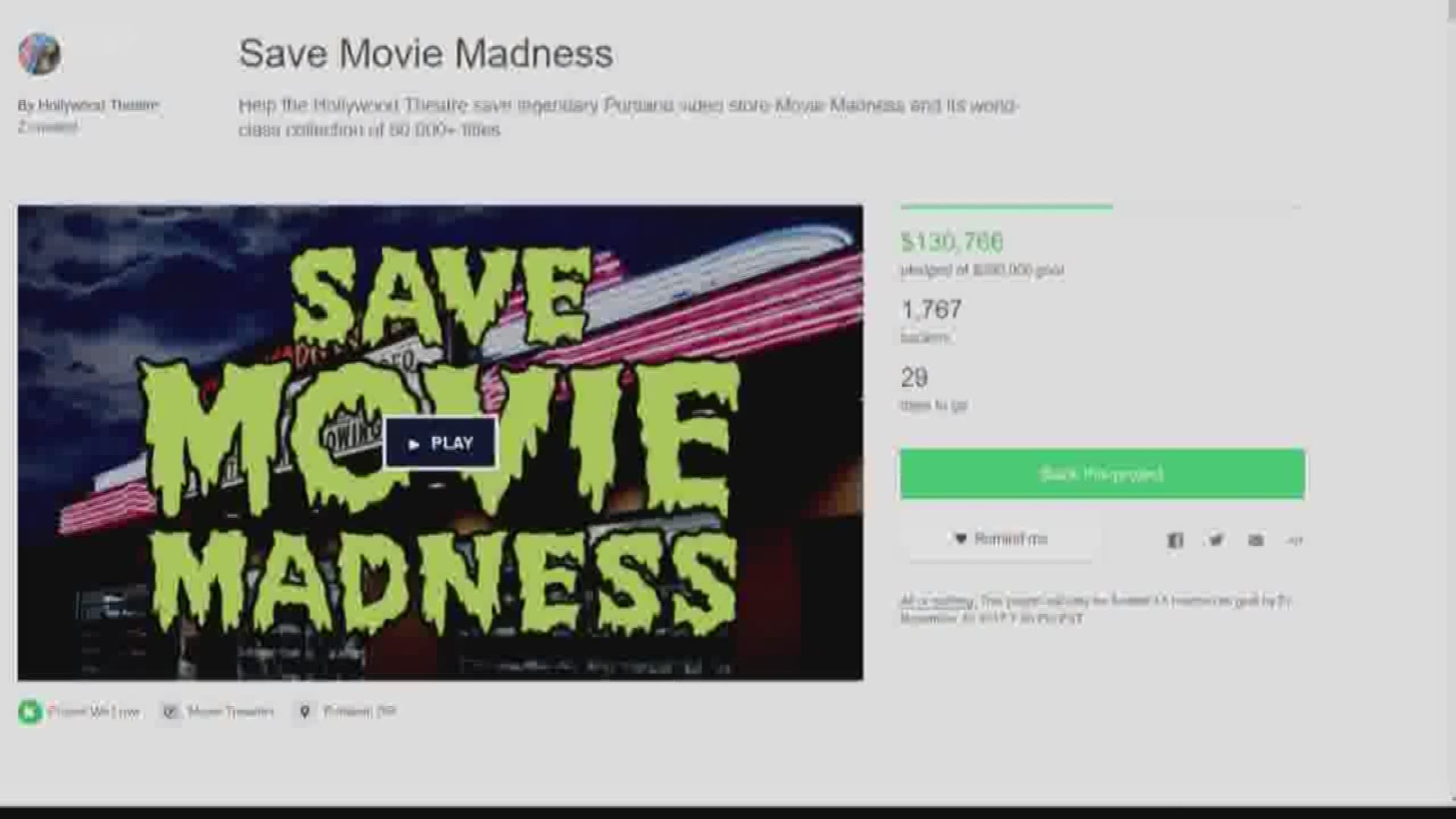 Campaign underway to save Movie Madness store