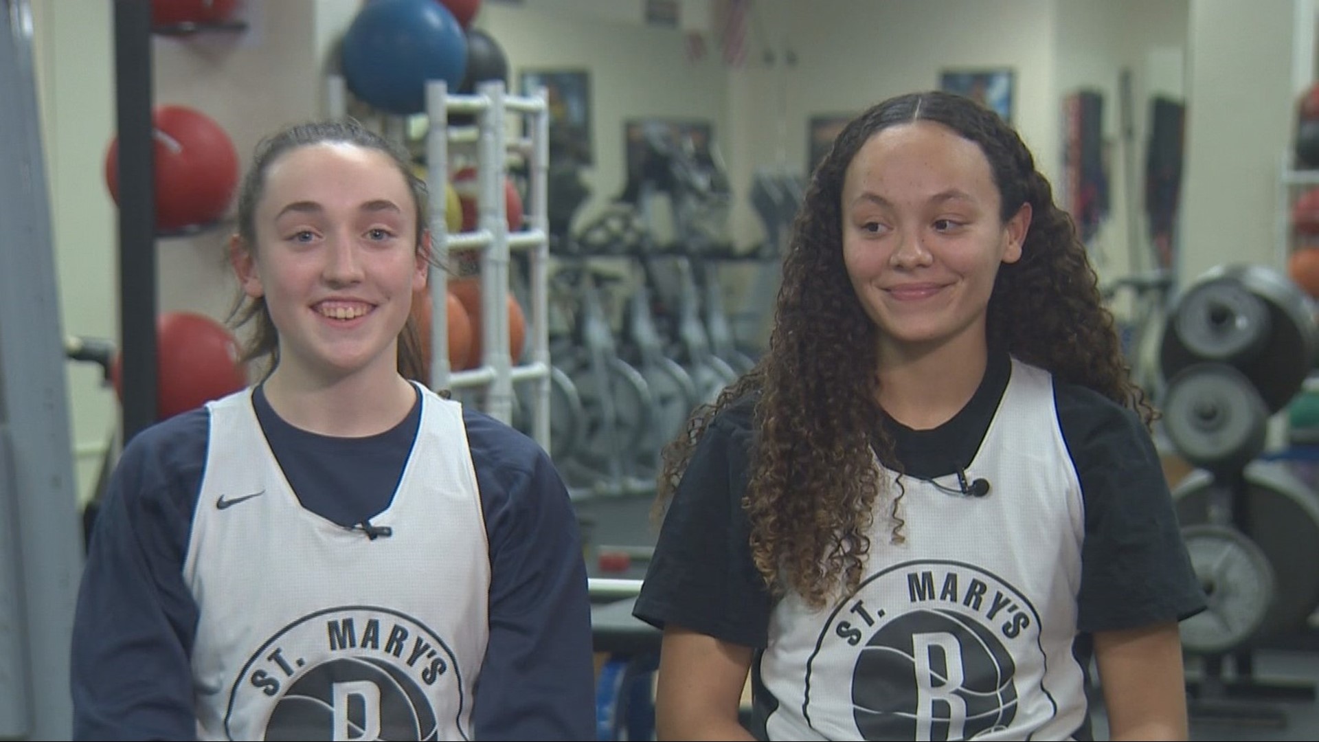 Seniors Anna Eddy and Marley Johnson are hoping this is a special season for the St. Mary's Academy Blues basketball team.