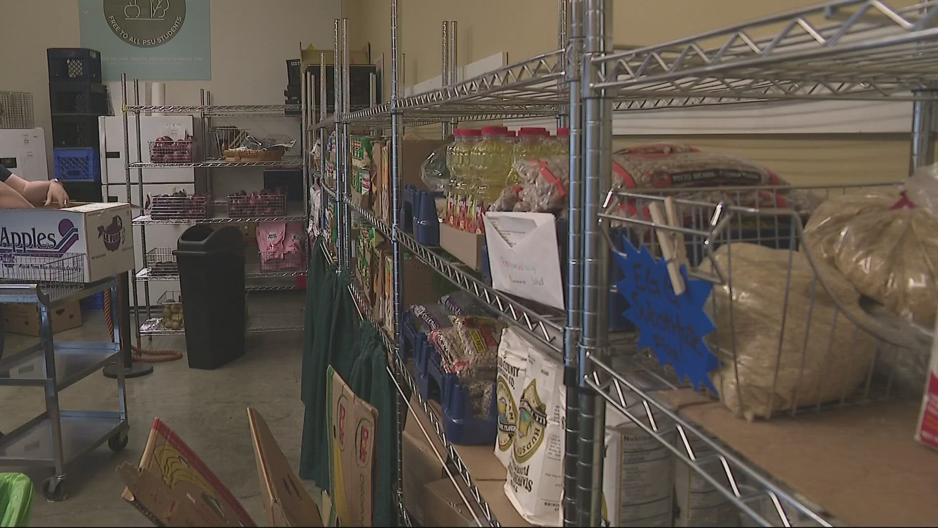 Portland State University's food pantry serves 115 students a day, and benefits from donations made to the KGW Great Food Drive.