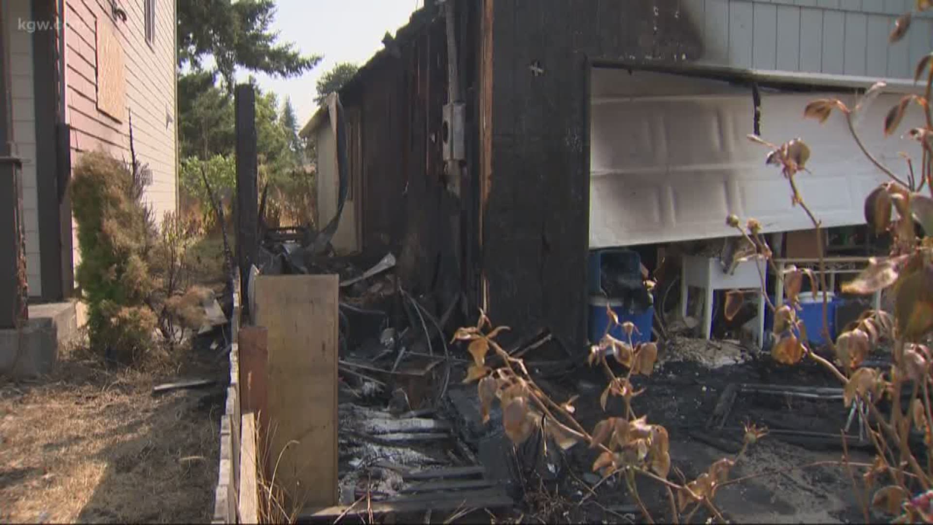 Fireworks caused a fire that left two homes damaged.