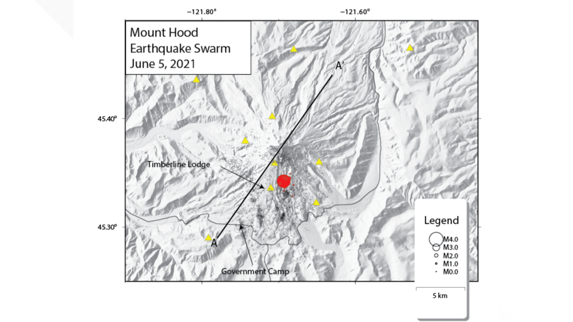 Magnitude 3.9 earthquake hits Mount Hood near government camp