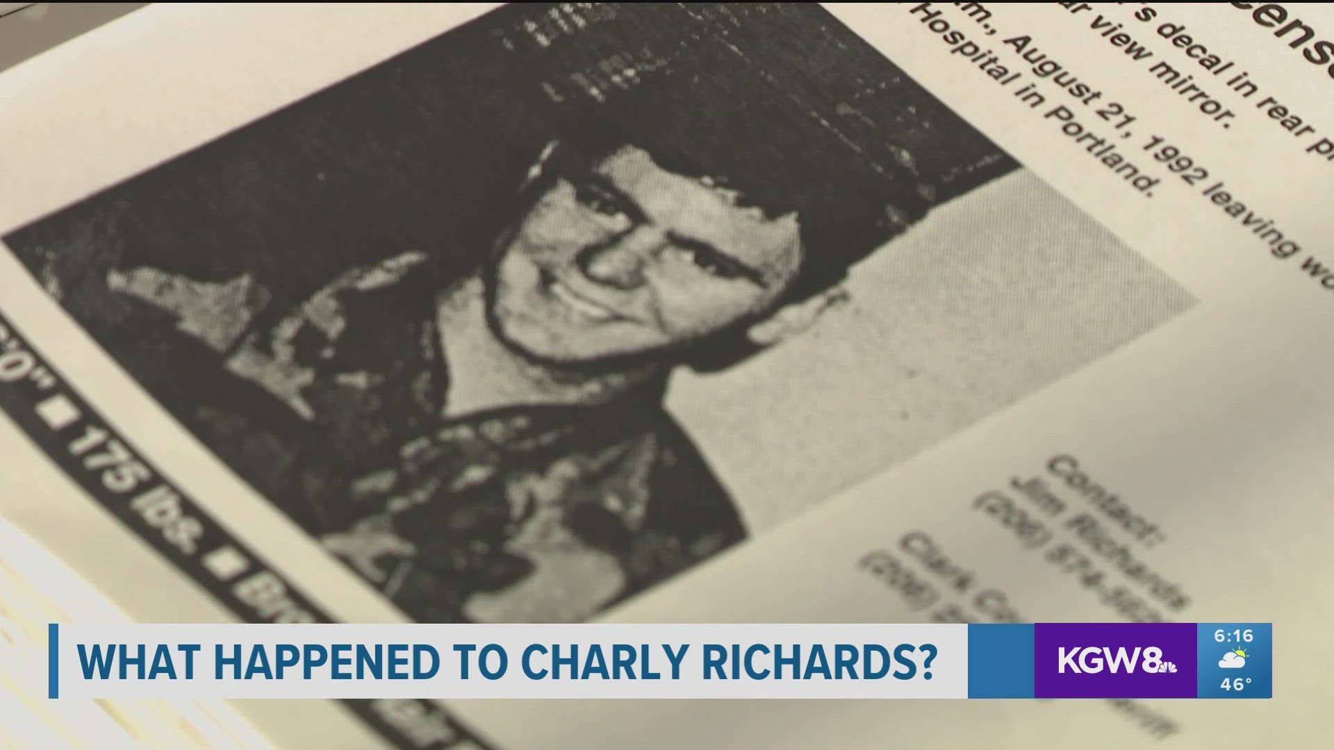 In 1992, Charly Richards was found stabbed to death in a wooded area in Troutdale, and no suspects have been arrested.