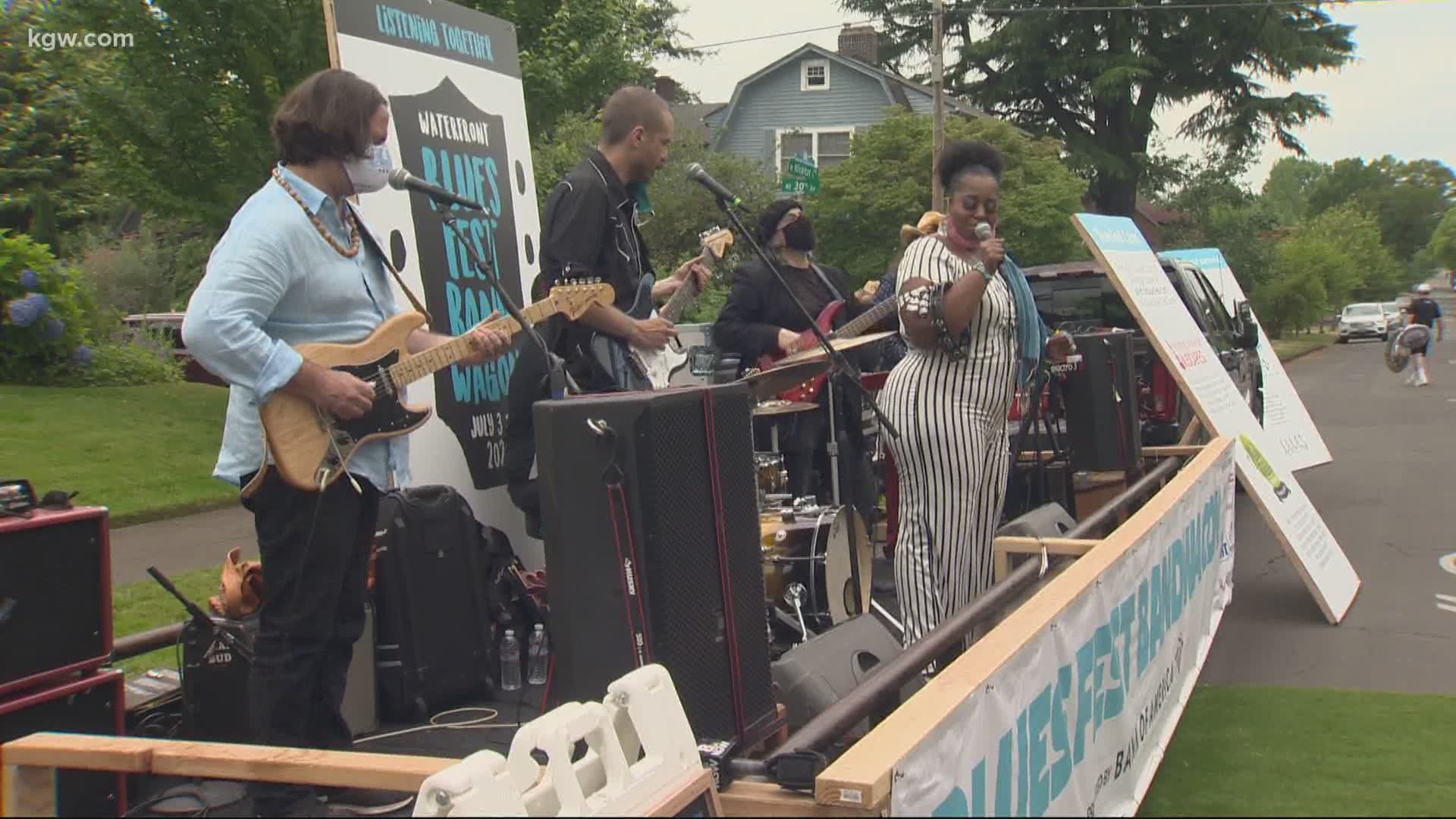 The Waterfront Blues Fest Bandwagon will bring live music to front line heroes' driveways, front yards and porches in the Portland metro area.