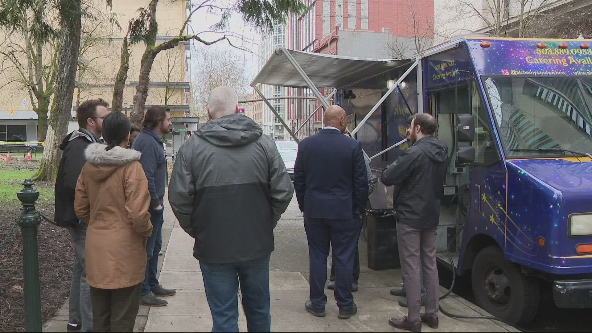 The Portland Bureau of Transportation's two-year pilot program provides permits for mobile food trucks to park and vend on city streets, not just in food cart pods.