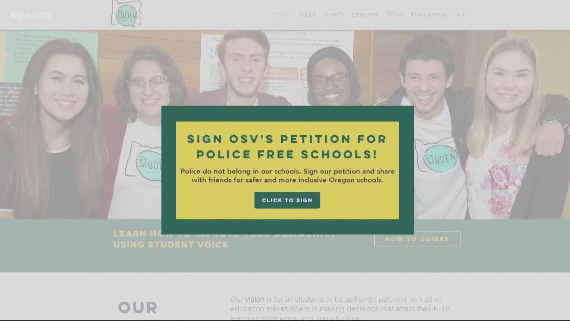 Oregon Student Voice wants to remove police officers from 18 school districts in Multnomah, Clackamas and Washington counties.