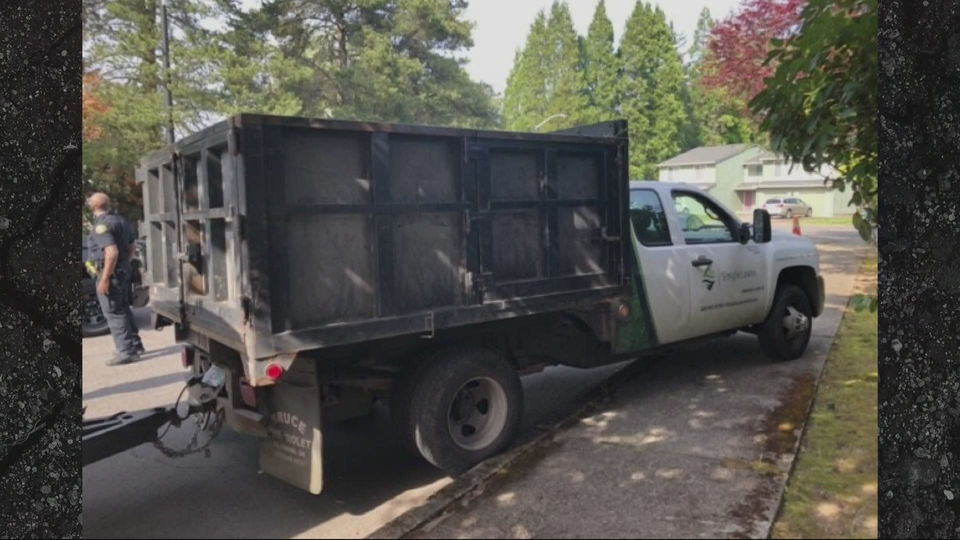 Portland police say Benjamin Hendricks drove into oncoming traffic and nearly hit two pedestrians in a stolen landscaping truck.