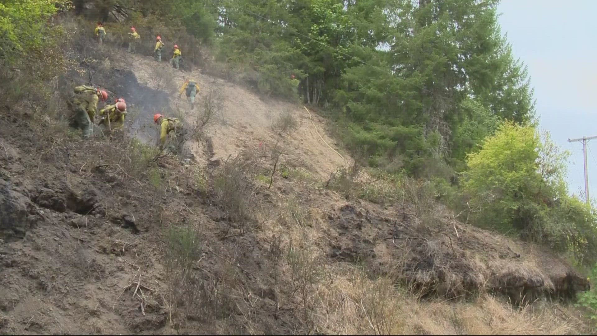 A wildfire that broke out near Vernonia on Monday prompted Level 3 evacuation orders. As of Tuesday, that evacuation notice was lowered to Level 1.