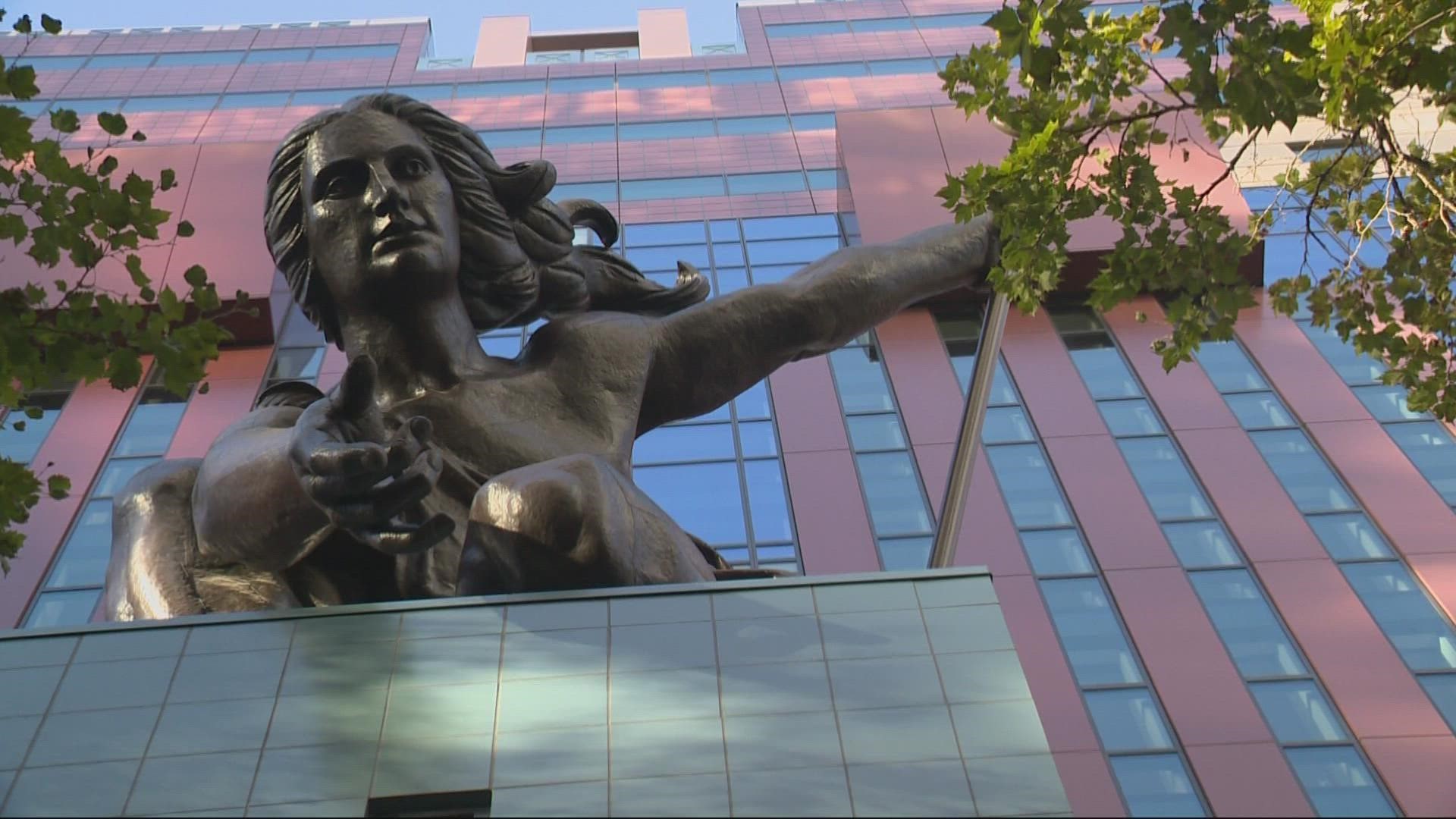 The 'Portlandia statue' that sits on top of the 'Portland Building' was installed 37 years ago. Devon Haskins spoke to the artist behind the iconic statue.