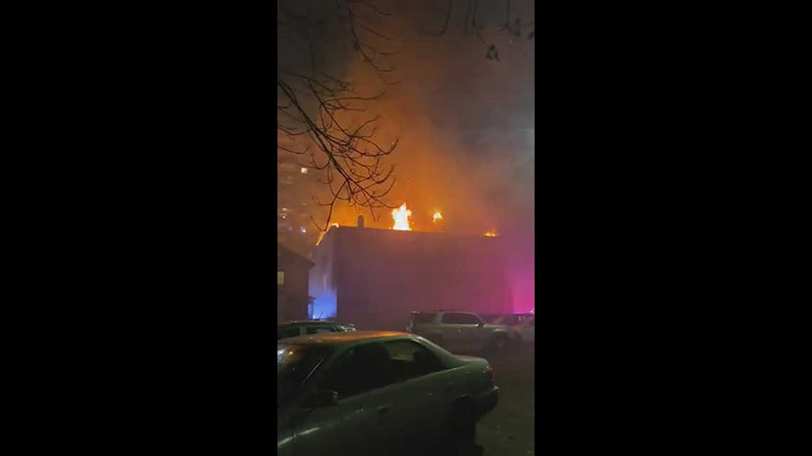 Old Church three alarm fire filmed by neighbor