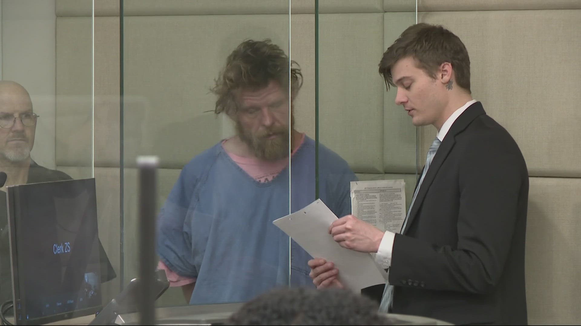 A man accused of yelling slurs while biting and stabbing a man with scissors in Portland’s Old Town pled not guilty in court on Feb. 21.