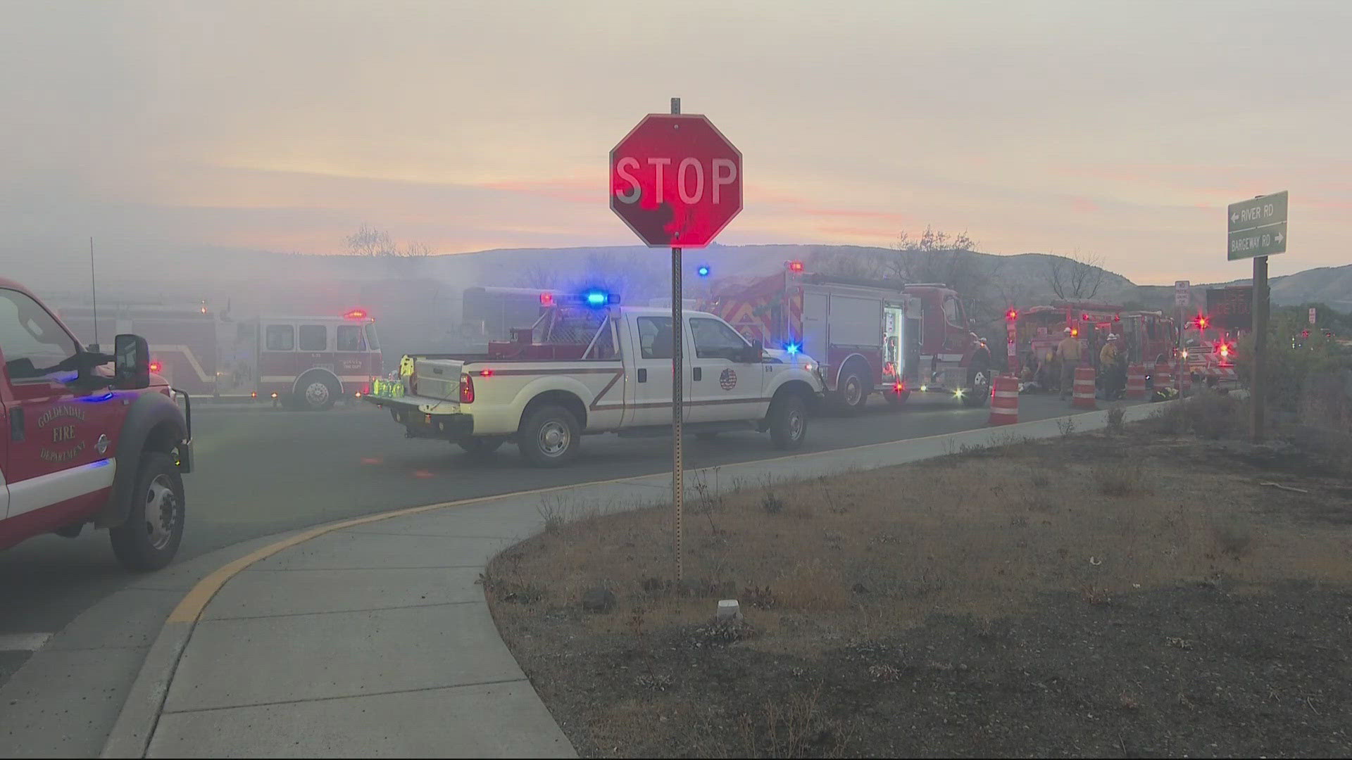 The fire started near the Northern Oregon Regional Correctional Facility in The Dalles.