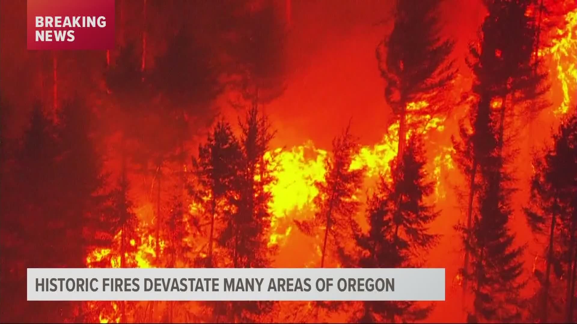 Towns in Oregon are being devastated by wildfires. Pat Dooris reports on the historic fires raging across the state.