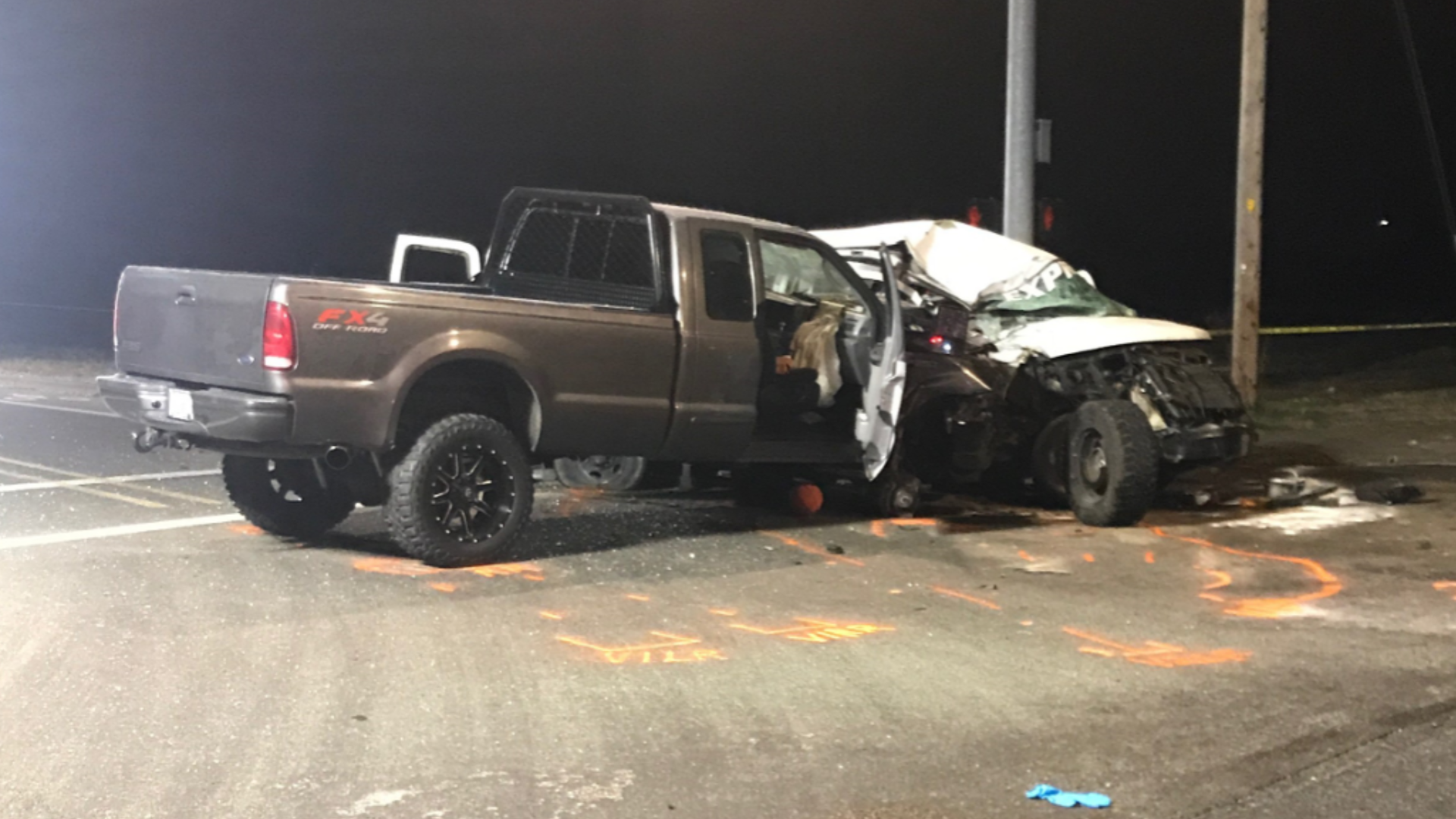 A van involved in the crash was carrying 13 people. The Marion County Sheriff's Office said Monday the occupants of the van were Christmas tree workers.