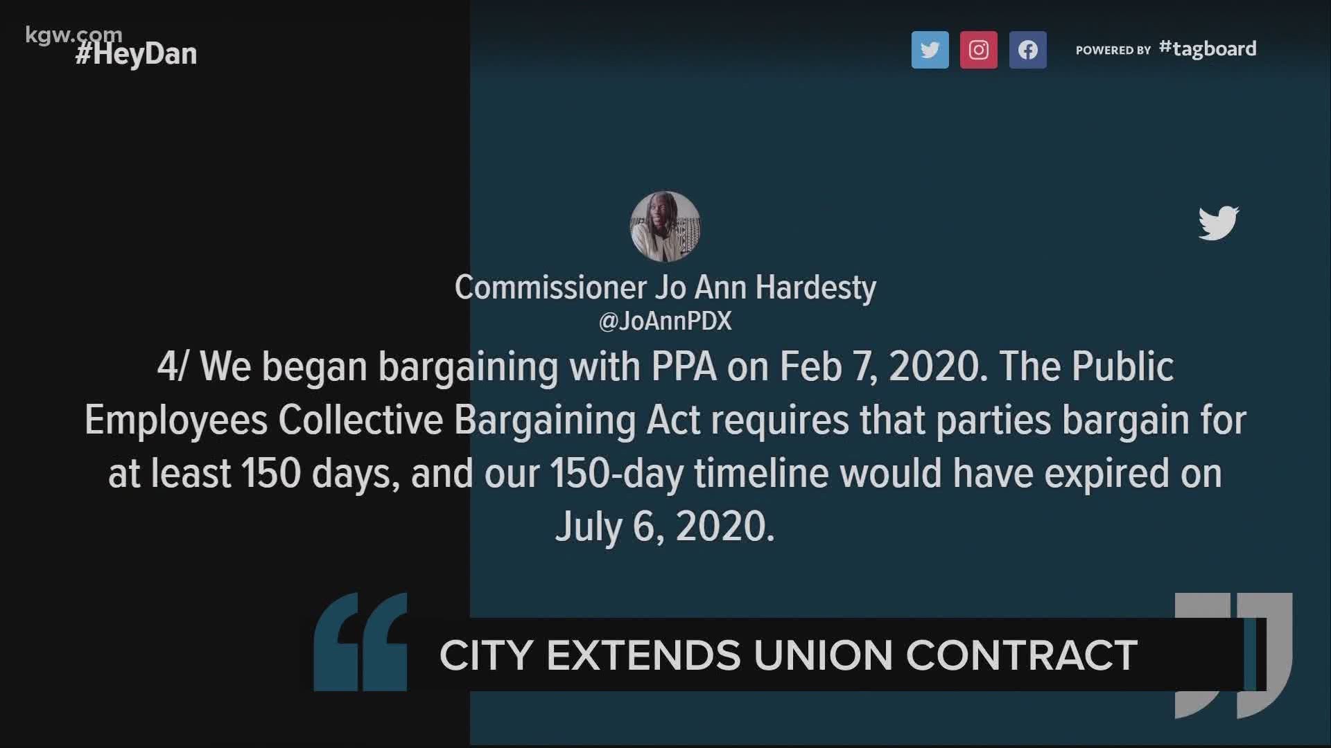 The city re-upped the old police union contract for another year instead of renegotiating another deal.