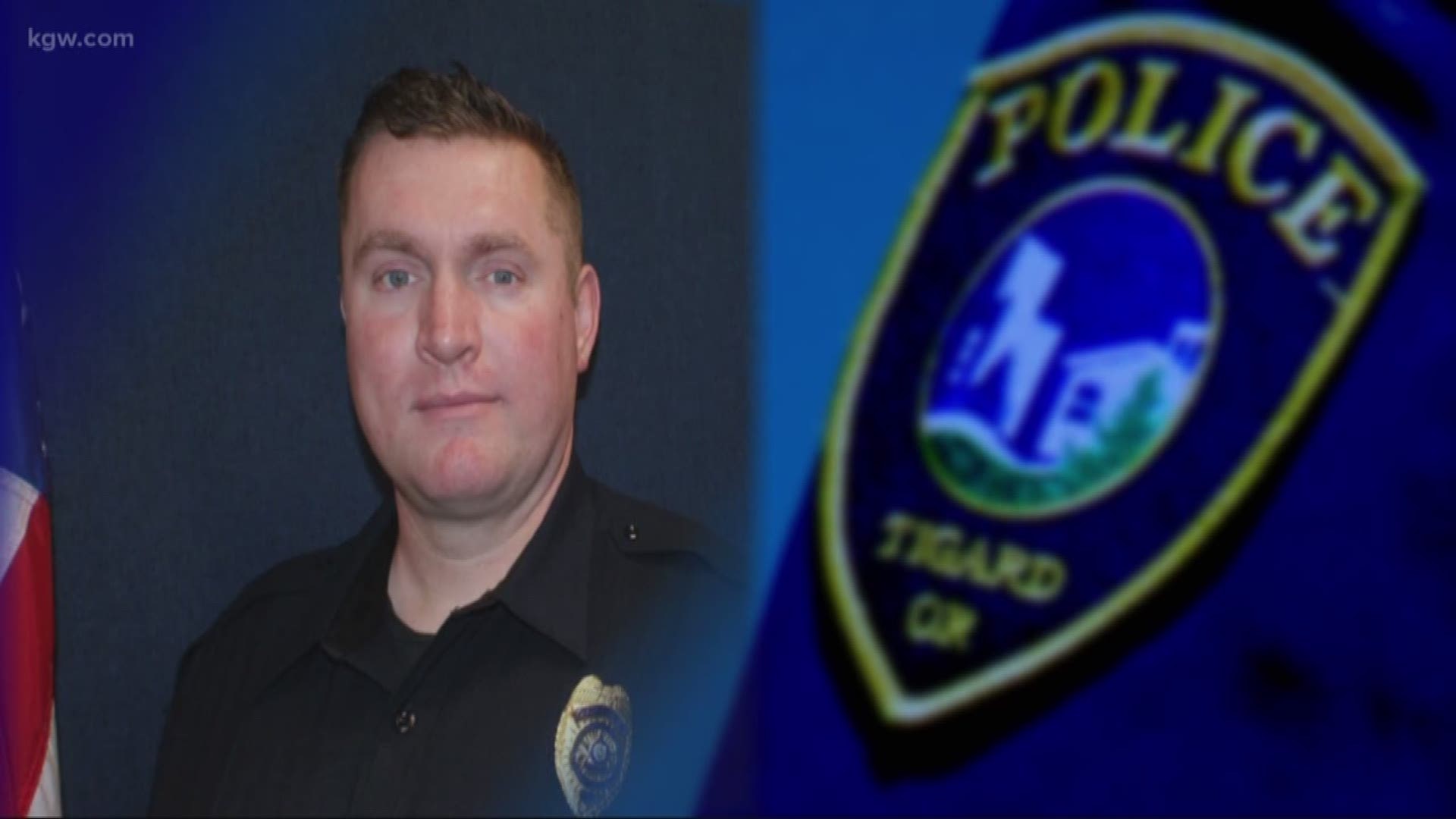 A Tigard police officer is in critical condition after the car he was in was hit by a drunk driver