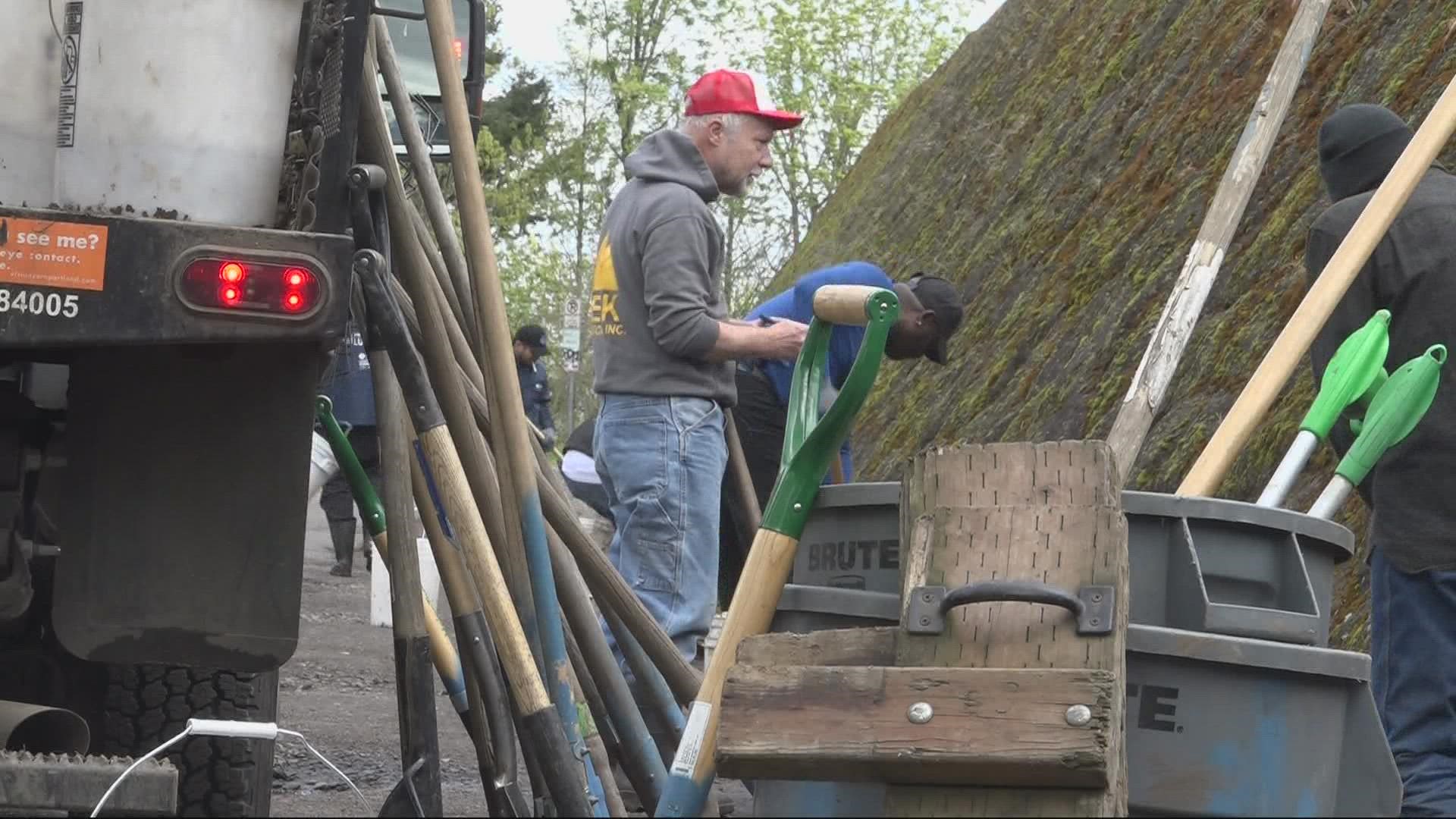 Portland's Community Volunteer Corps teaches skills to find work to homeless people or those struggling with addiction.