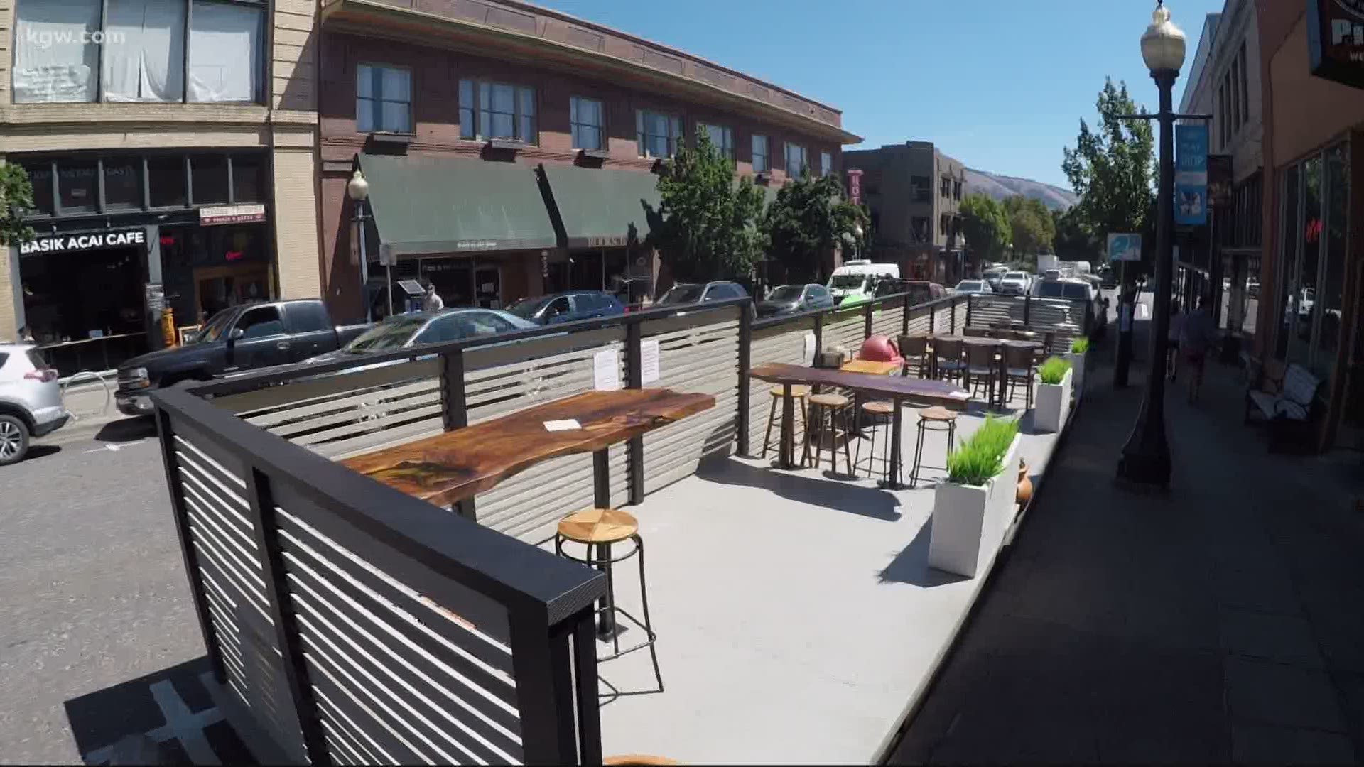 Three businesses along Highway 30 have set up parklets that the Oregon Department of Transportation says need to be reconfigured or removed.